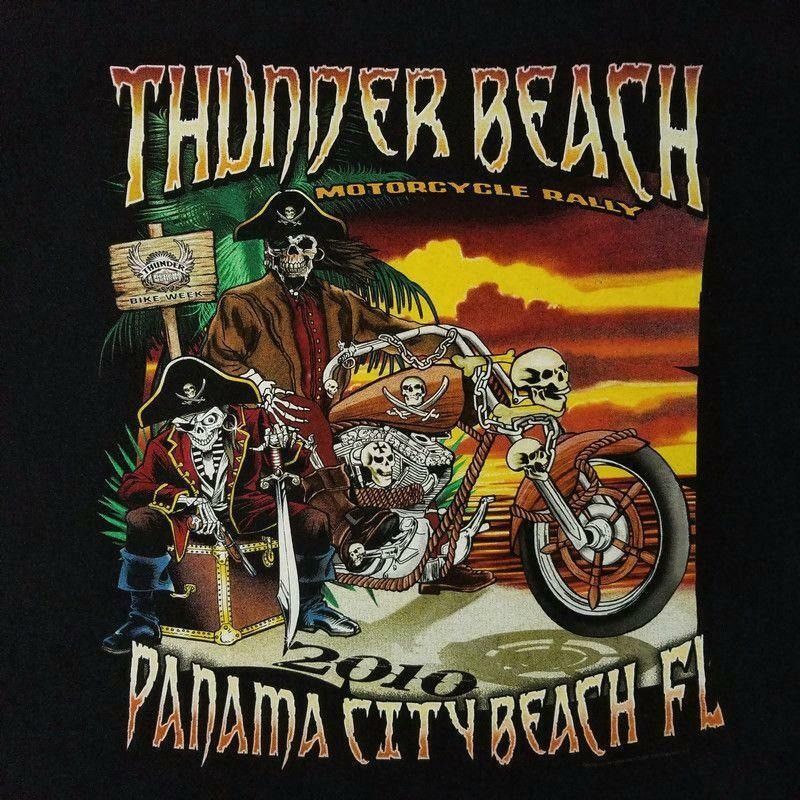 Delta Thunder Beach Motorcycle Rally T Shirt XL 2010 Panama City Size US XL / EU 56 / 4 - 1 Thumbnail