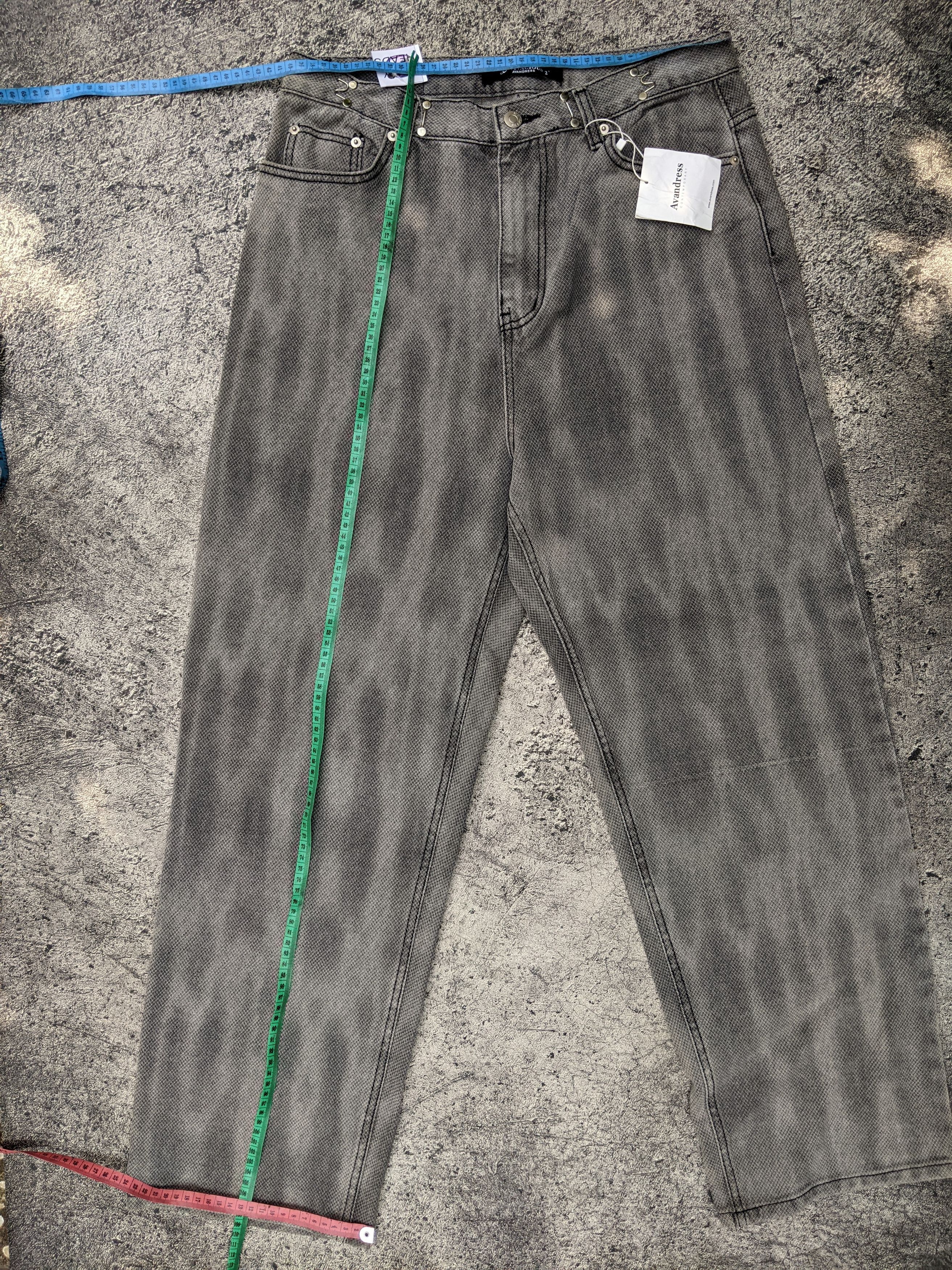Japanese Brand Avan Dress Baggy Wide Leg Grey Jeans Size US 30 / EU 46 - 8 Thumbnail