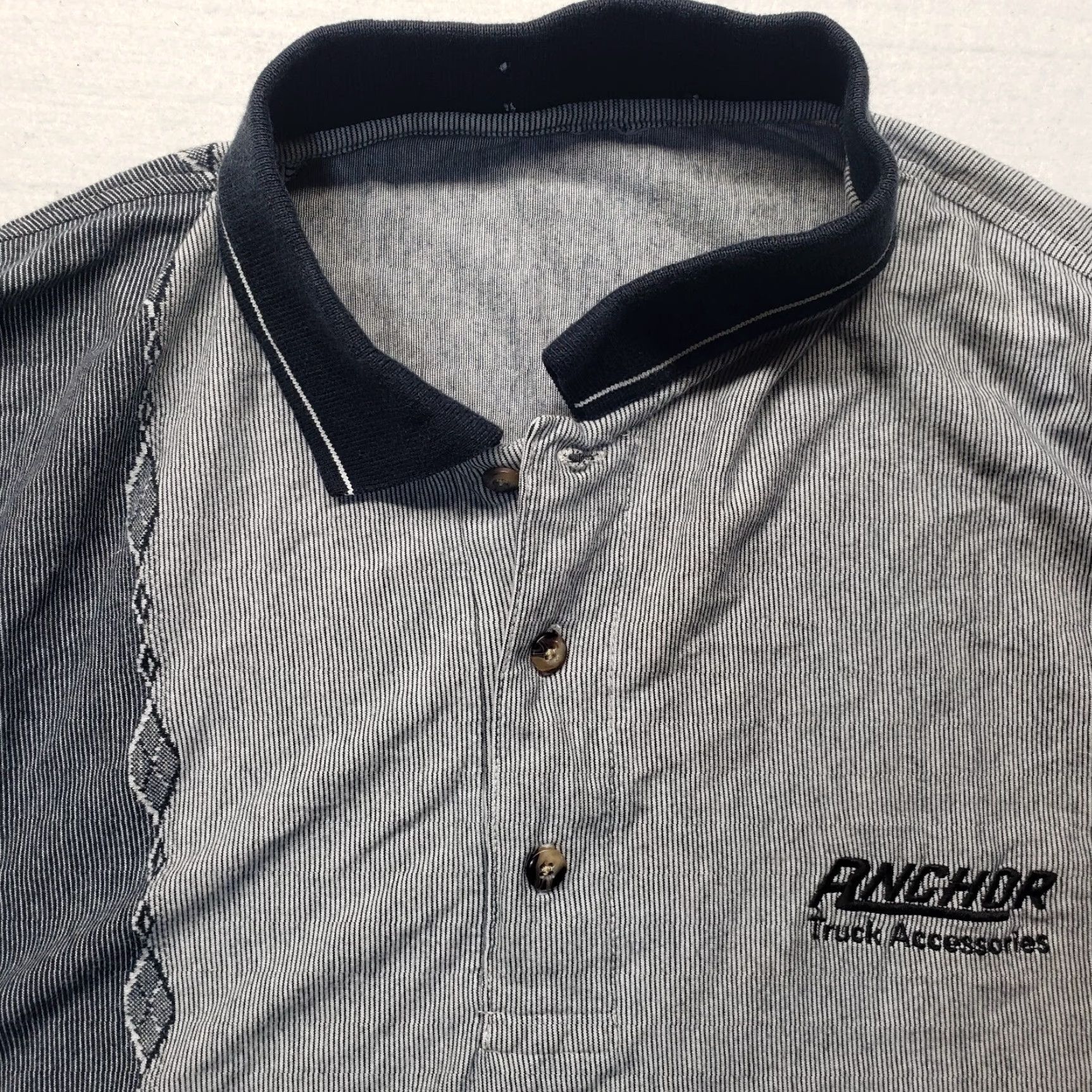 Bugle Boy VINTAGE Bugle Boy Shirt Polo Gray Adult Large L Men Short Sleeve Cotton Polyester Casual Polo Shirt Mens Size US L / EU 52-54 / 3 - 2 Thumbnail