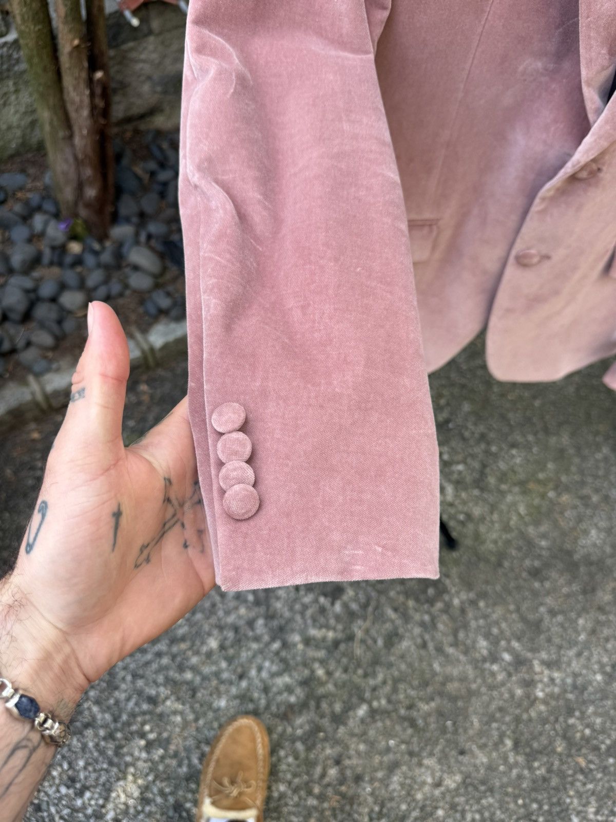 John Varvatos John Varvatos Star USA Velvet Slim Fit Pink 40S Blazer $498 Size 40S - 3 Thumbnail