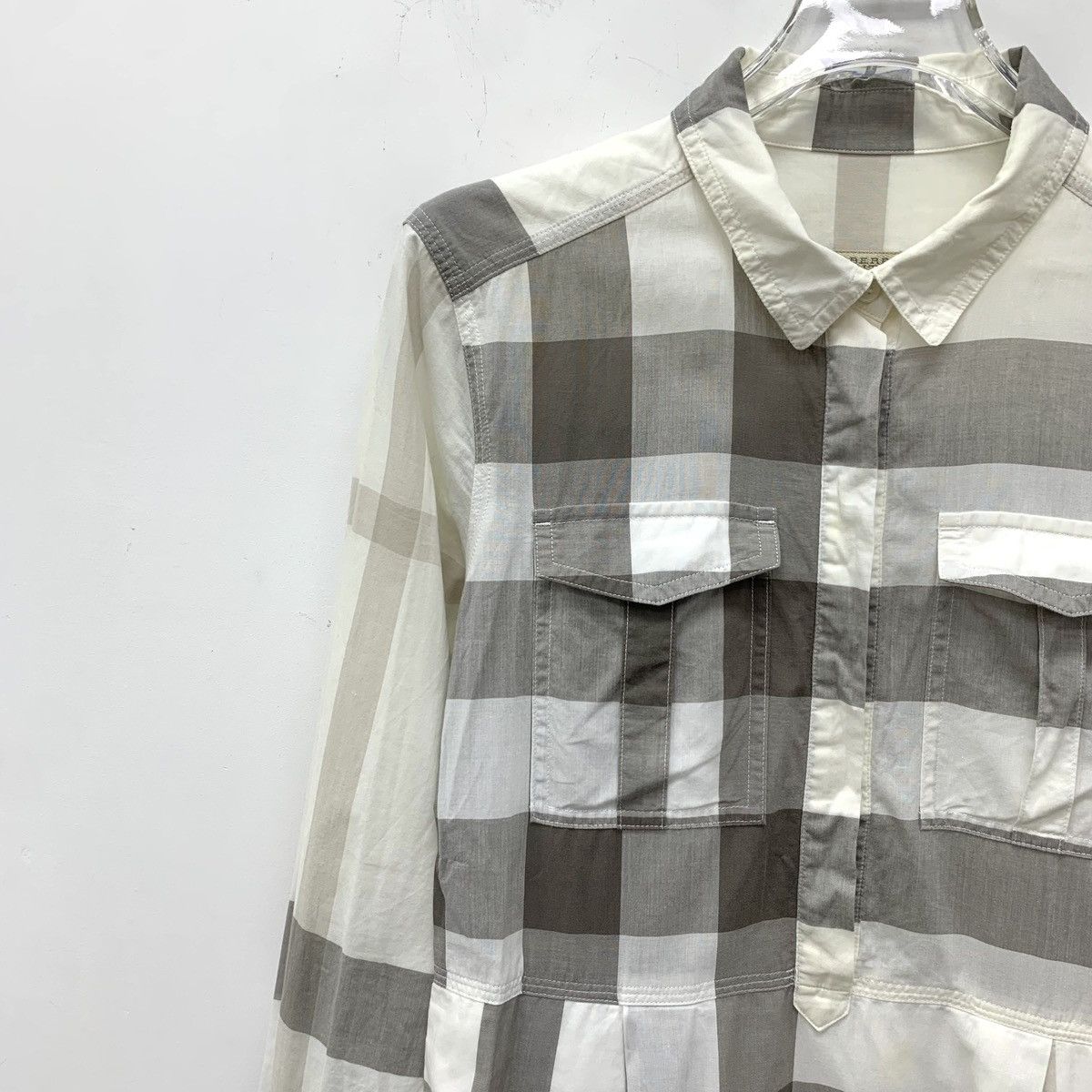 Burberry Burberry White Striped Long Sleeve Shirt Dress K26WX Size XS / US 0-2 / IT 36-38 - 3 Thumbnail