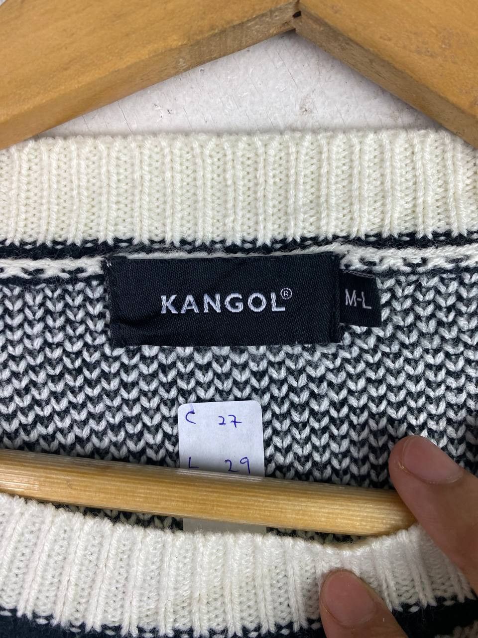 Aran Isles Knitwear × Japanese Brand × Kangol Vintage Knit Big Logo Kangol Spell Out Rare Design Size US L / EU 52-54 / 3 - 4 Thumbnail