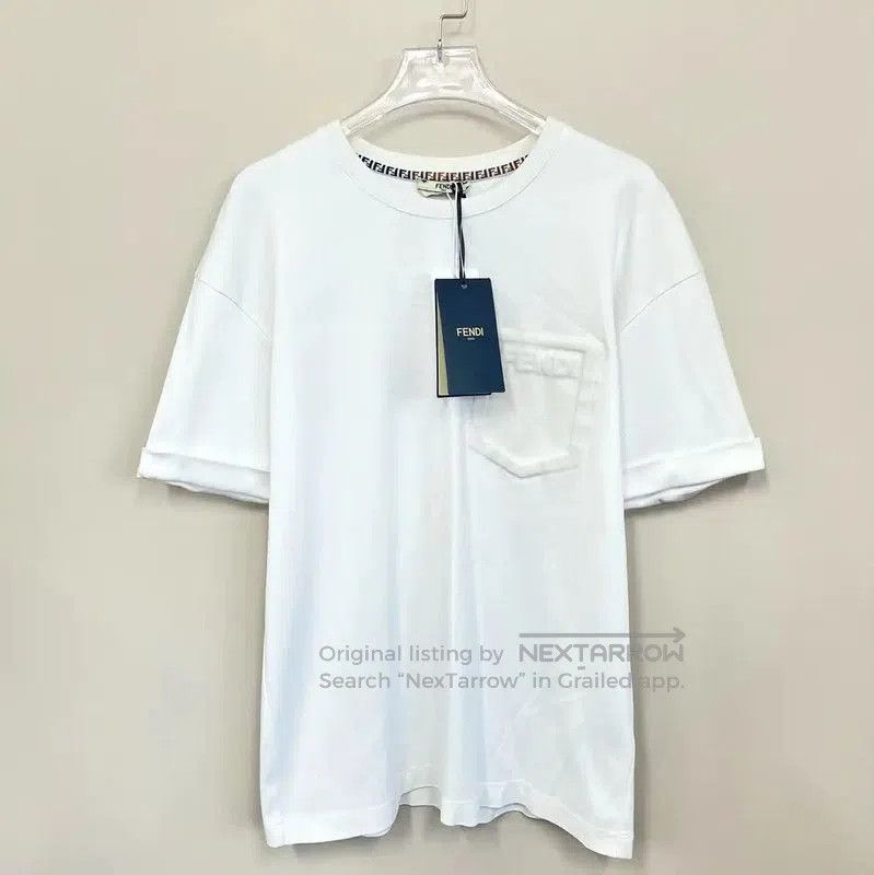 Fendi Fendi Women's White T-Shirt with Pocket Design . Size XXS / US 00 / IT 34 - 1 Thumbnail