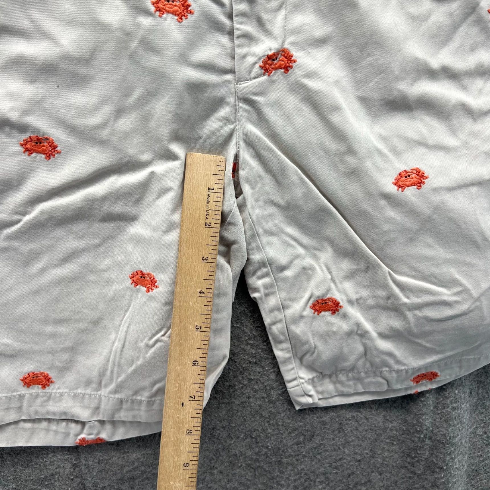 J.McLaughlin J.McLaughlin Shorts Men 36 Beige Embroidered Cotton Chino Preppy Tan Chino Shortes Short Mens Beige 36 Embroidered Crab Size US 36 / EU 52 - 6 Thumbnail