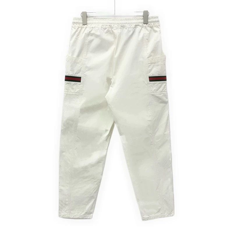 Gucci Gucci White striped webbing cotton drawstring casual trouse Size US 32 / EU 48 - 2 Thumbnail
