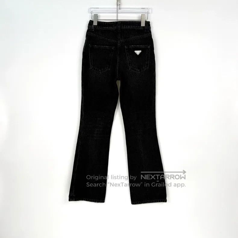 Prada Prada Black nylon triangle side zipper trousers Size 25" / US 0 / IT 36 - 4 Thumbnail