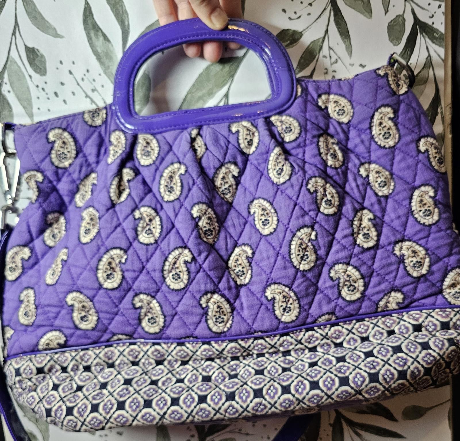 Other Vera Bradley Purse Purple Quilted Womens Med Paisley Size ONE SIZE - 4 Thumbnail