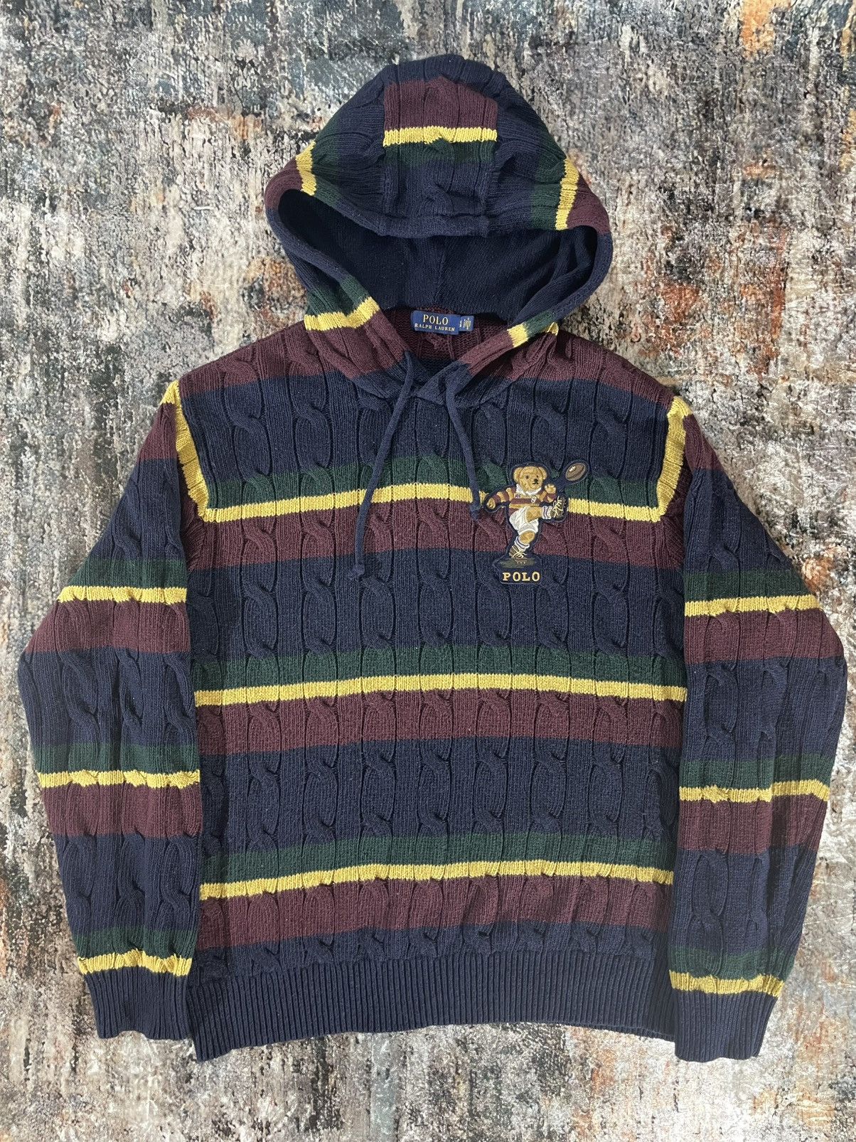 Polo Ralph Lauren POLO RALPH LAUREN Bear Rugby Letterman Hoodie Sweater Men's Size US XL / EU 56 / 4 - 1 Thumbnail