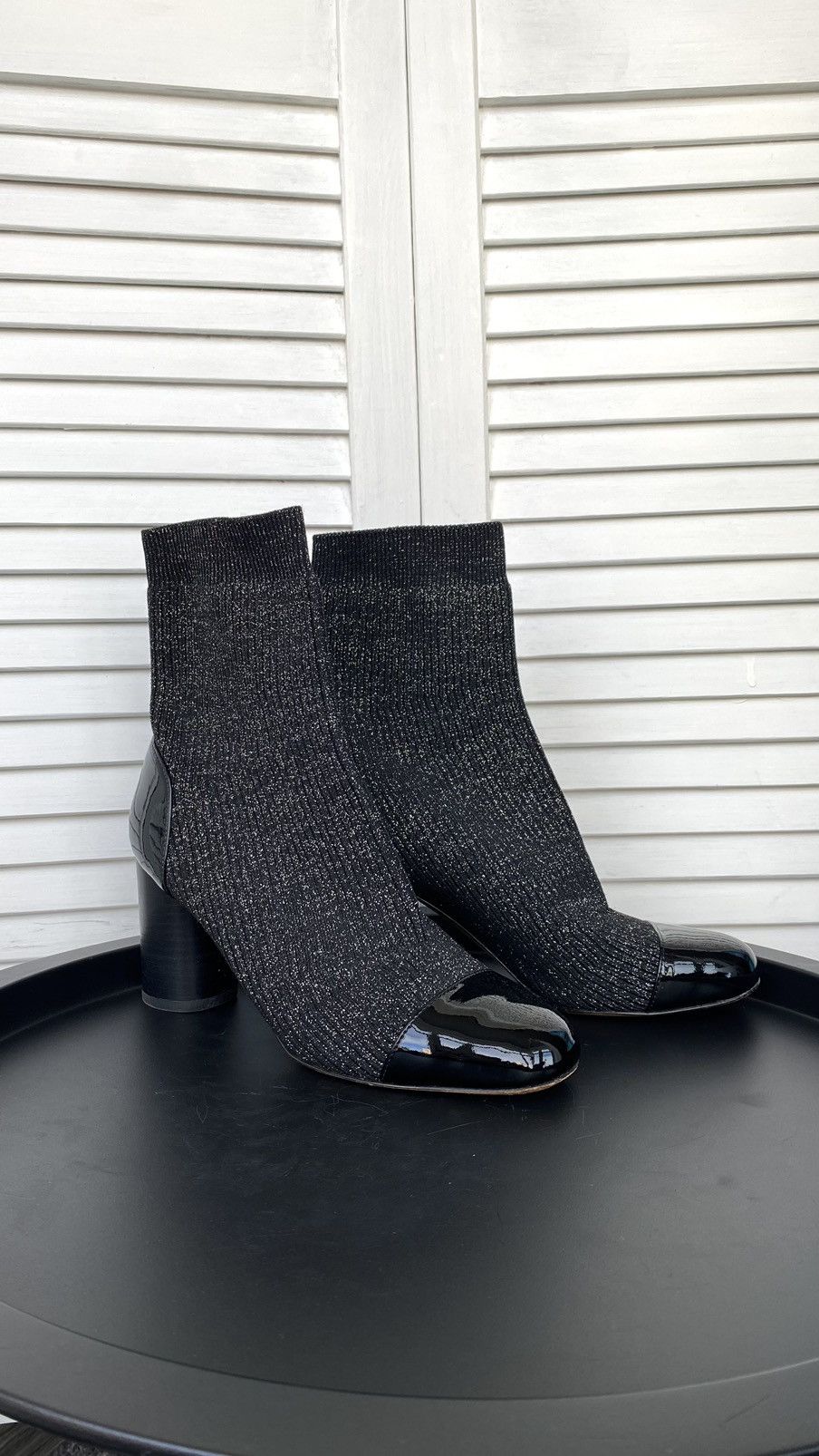 Japanese Brand × Sandro Sandro Knit Glitter Sock Black Boots Size US 8 / IT 38 - 5 Thumbnail
