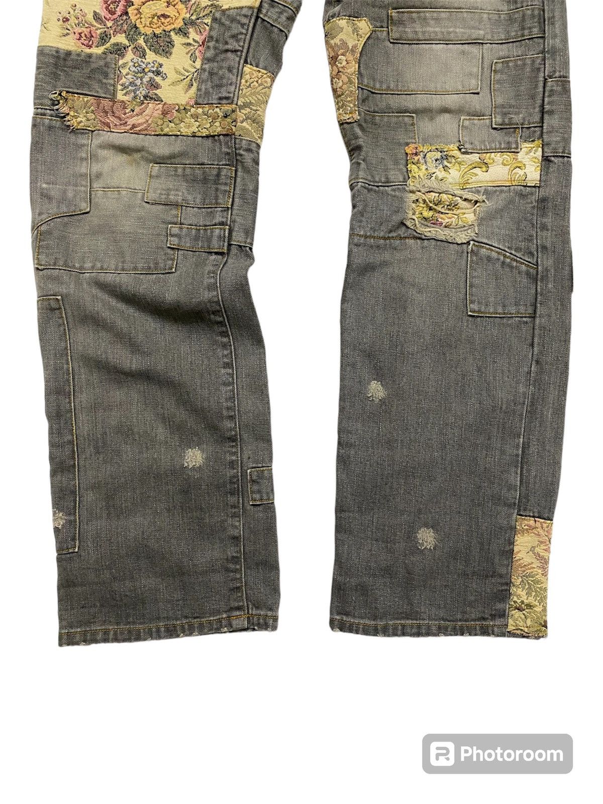 Designer × Issey Miyake × Japanese Brand Issey Miyake Sunaokuwahara Floral Patchwork Denim Size US 31 - 4 Thumbnail