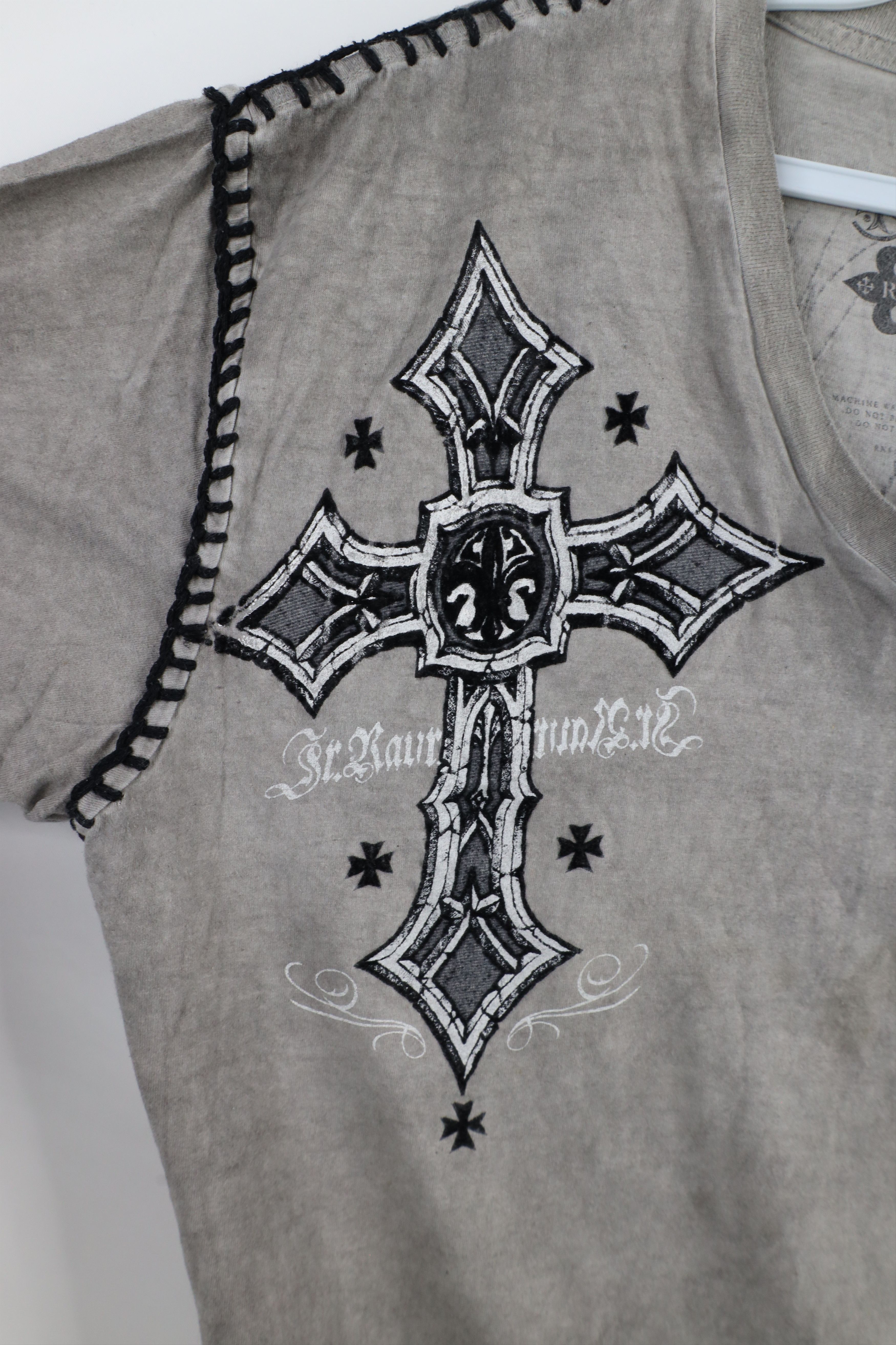 Vintage Vintage Y2K Streetwear Cross MMA UFC Fighting T-Shirt Gray Size US L / EU 52-54 / 3 - 9 Thumbnail