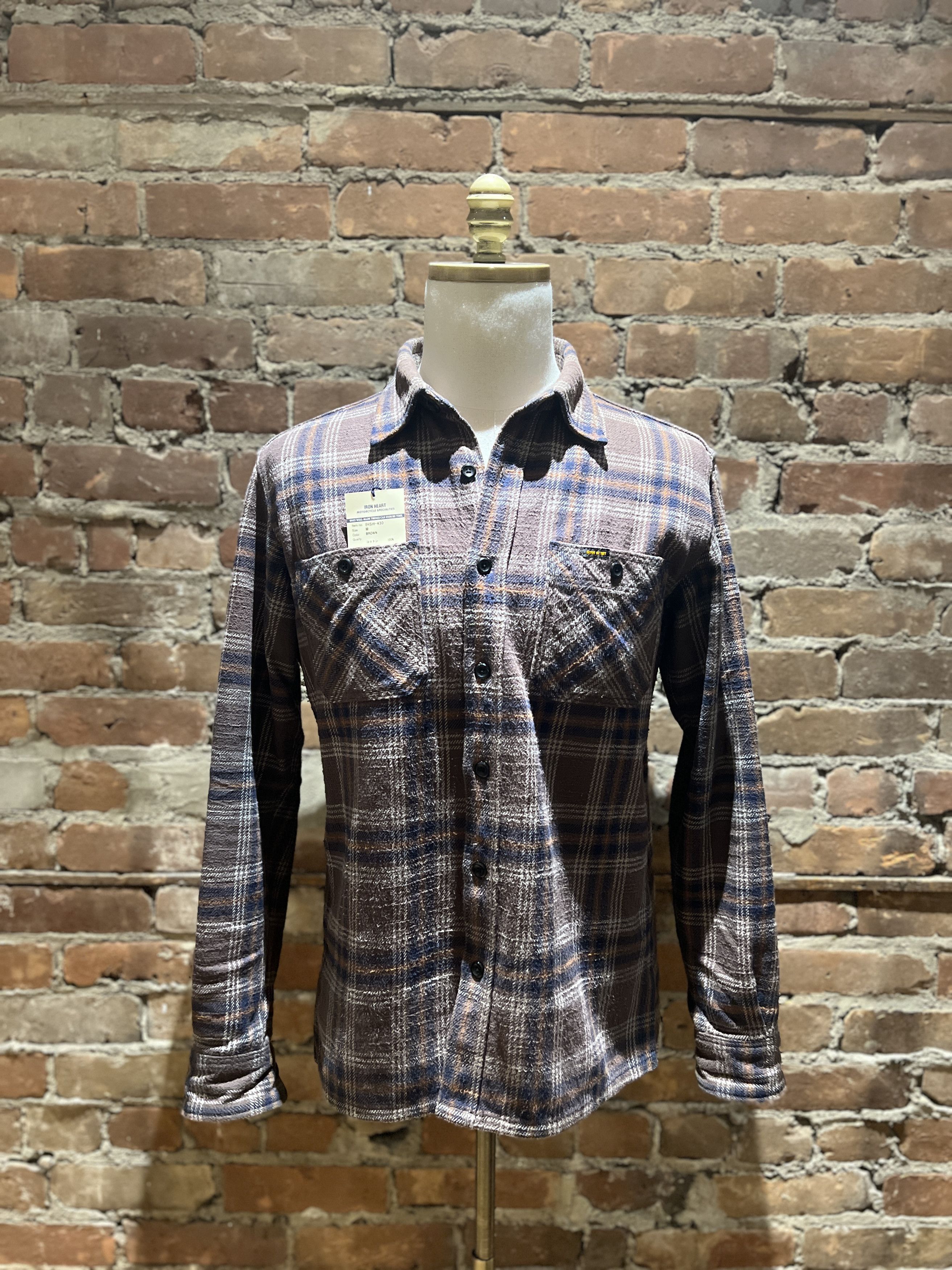 Iron Heart IHSH-430 Heavy Flannel Work Overshirt – Brown