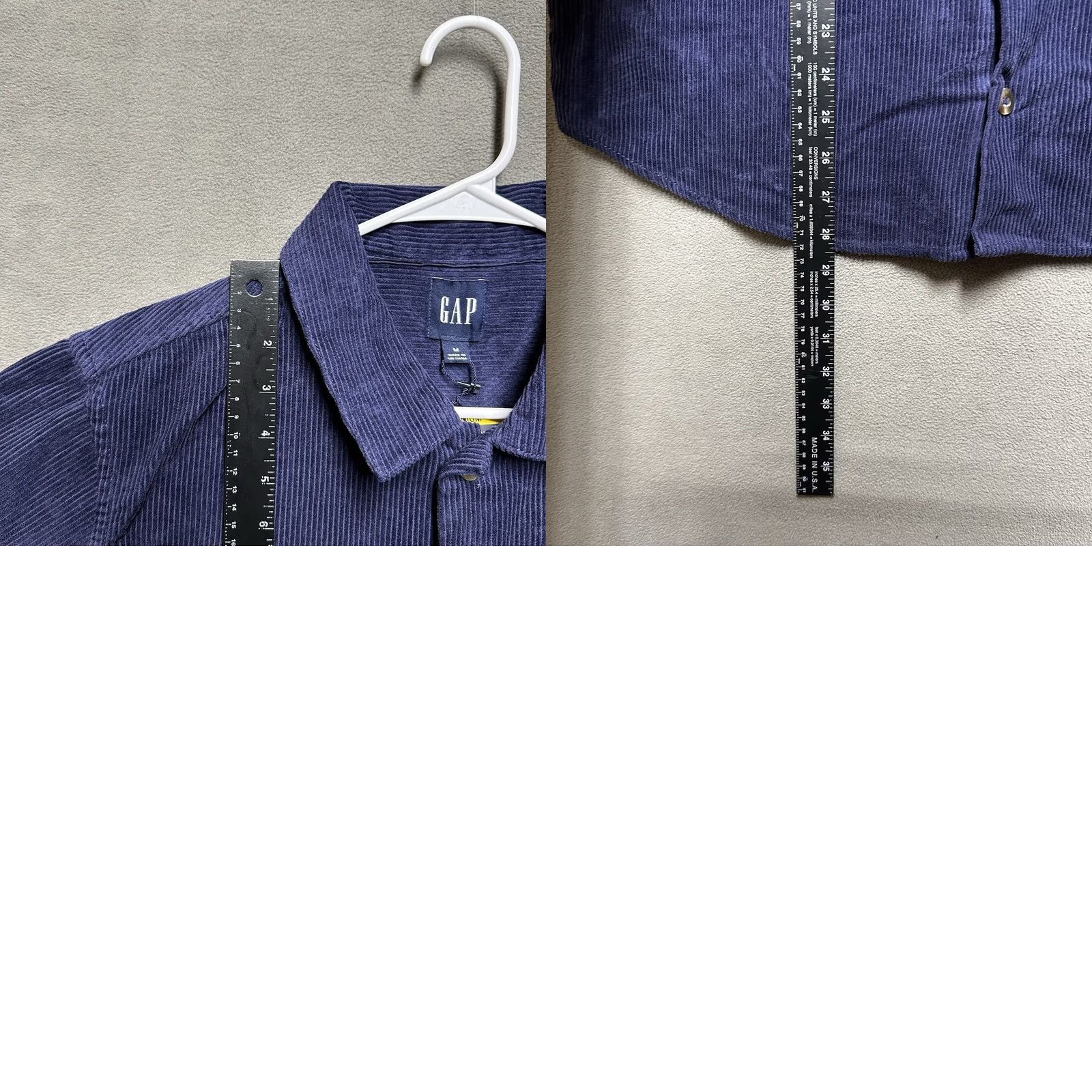 Gap GAP Shirt Mens Medium Eclipse Blue Corduroy Button Up Long Sleeve NWT Size US M / EU 48-50 / 2 - 9 Thumbnail