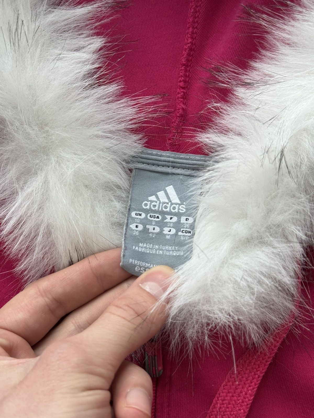 Adidas 🏔️ ZIP Hoodie Adidas Fur Y2K Rap Swag Size M / US 6-8 / IT 42-44 - 5 Thumbnail