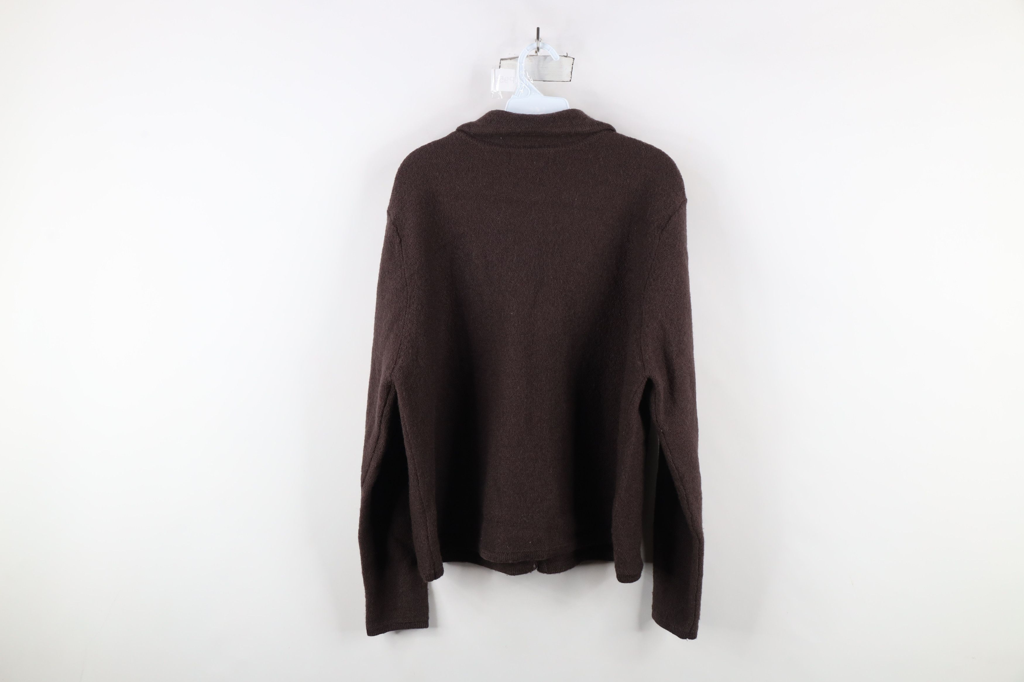 Vintage Vintage 90s Streetwear Knit Collared Cardigan Sweater Brown Size L / US 10 / IT 46 - 6 Thumbnail