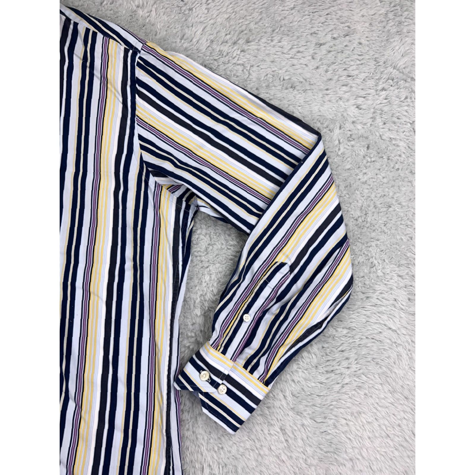 Tailorbyrd TAILORBYRD Button Up Shirt Men's Large Blue Striped Golf 100% Cotton Classic Fit Size US L / EU 52-54 / 3 - 7 Thumbnail