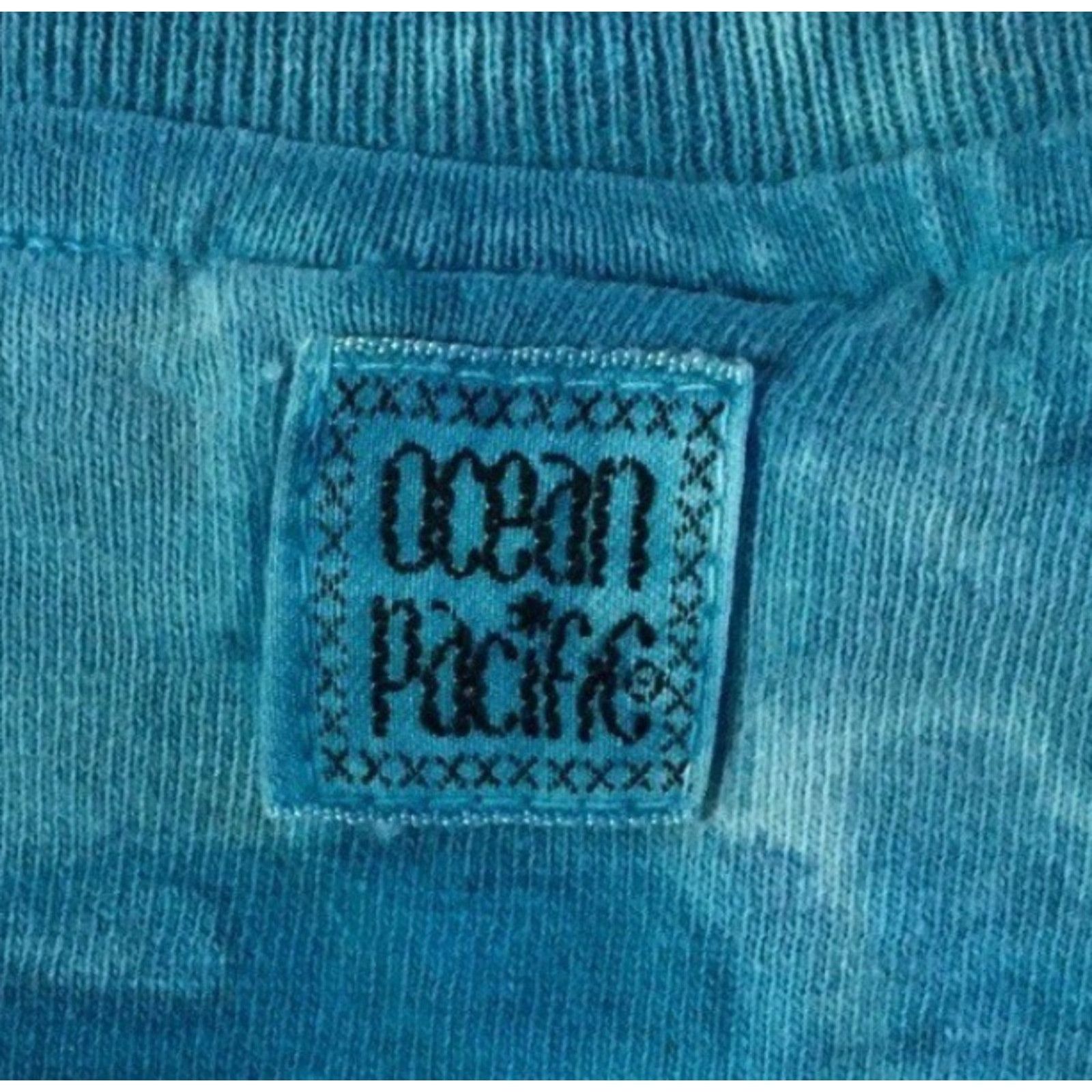 Gotcha VINTAGE Ocean Pacific AOP V-Neck Shirt XL Surf Skate Blue Beach Water Graphic Tee Men Size US XL / EU 56 / 4 - 3 Thumbnail