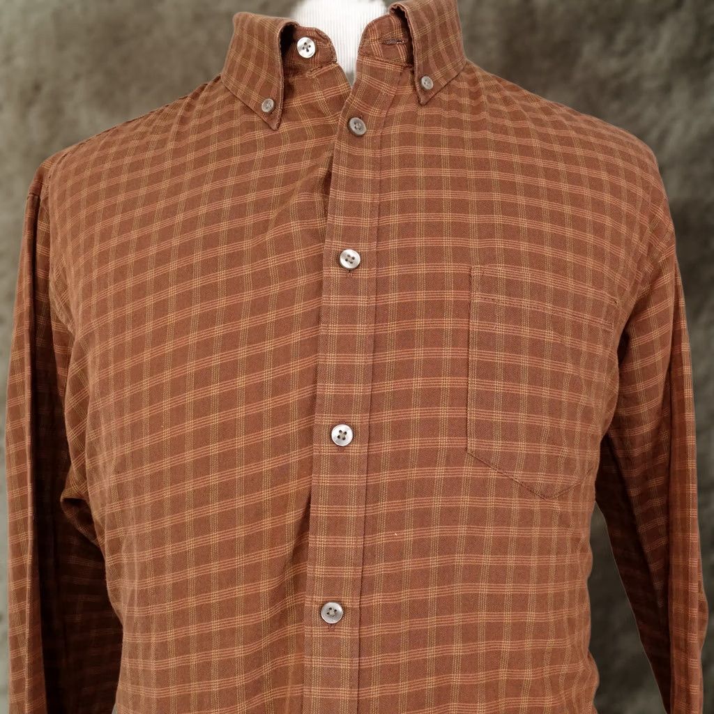 Van Heusen VAN HEUSEN BROWN CHECK LONG SLEEVE BUTTON DOWN SHIRT MENS SIZE L Size US L / EU 52-54 / 3 - 1 Thumbnail