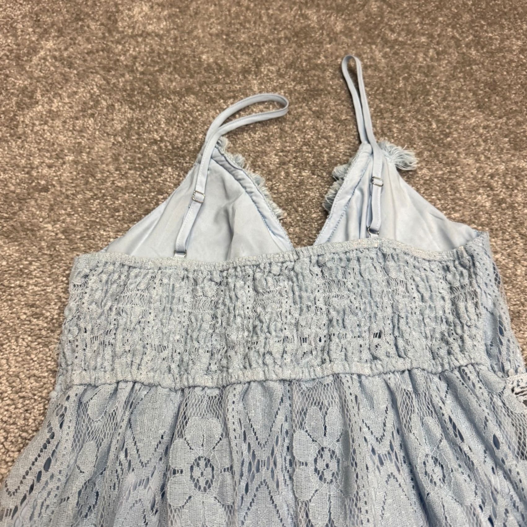 Vintage Cupshe Maxi Dress Womens Small Blue Lace Hi-Low Strappy NWT Boho Beach Vintage: No Size S / US 4 / IT 40 - 6 Thumbnail