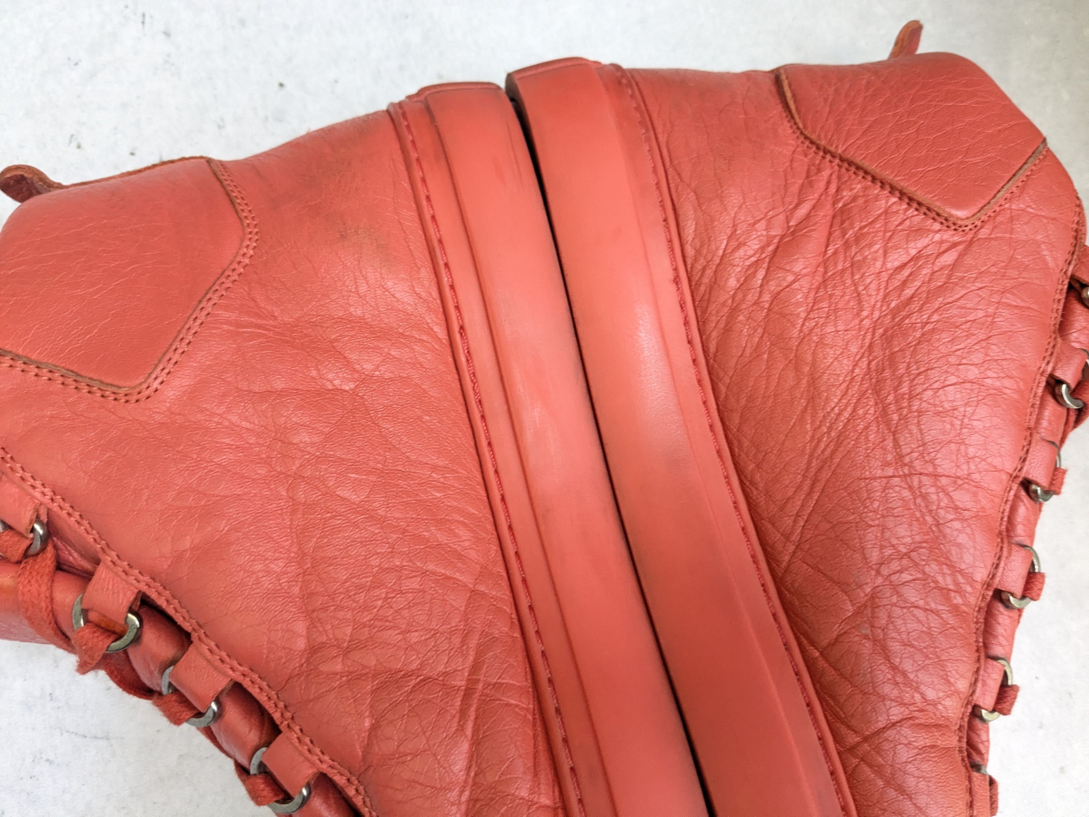 Balenciaga Balenciaga Arena Sneakers Orange High Tops Leather Size US 11 / EU 44 - 12 Thumbnail