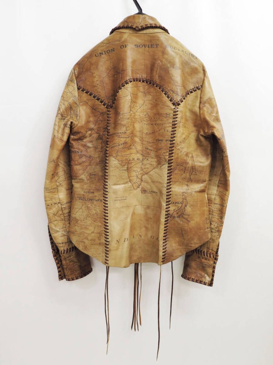 Obelisk Obelisk Ultra Rare Old Map Lamb Leather shirt jacket Size US S / EU 44-46 / 1 - 2 Thumbnail
