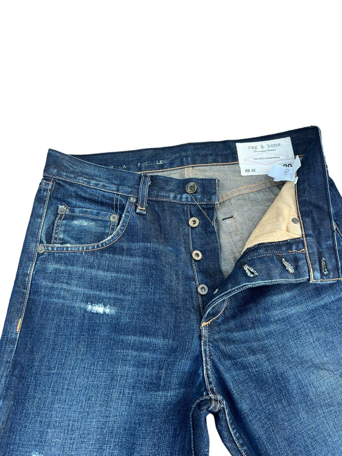 Rag & Bone Vintage Rag & Bone Distressed Patch Denim Flare Jeans Size US 30 / EU 46 - 6 Thumbnail