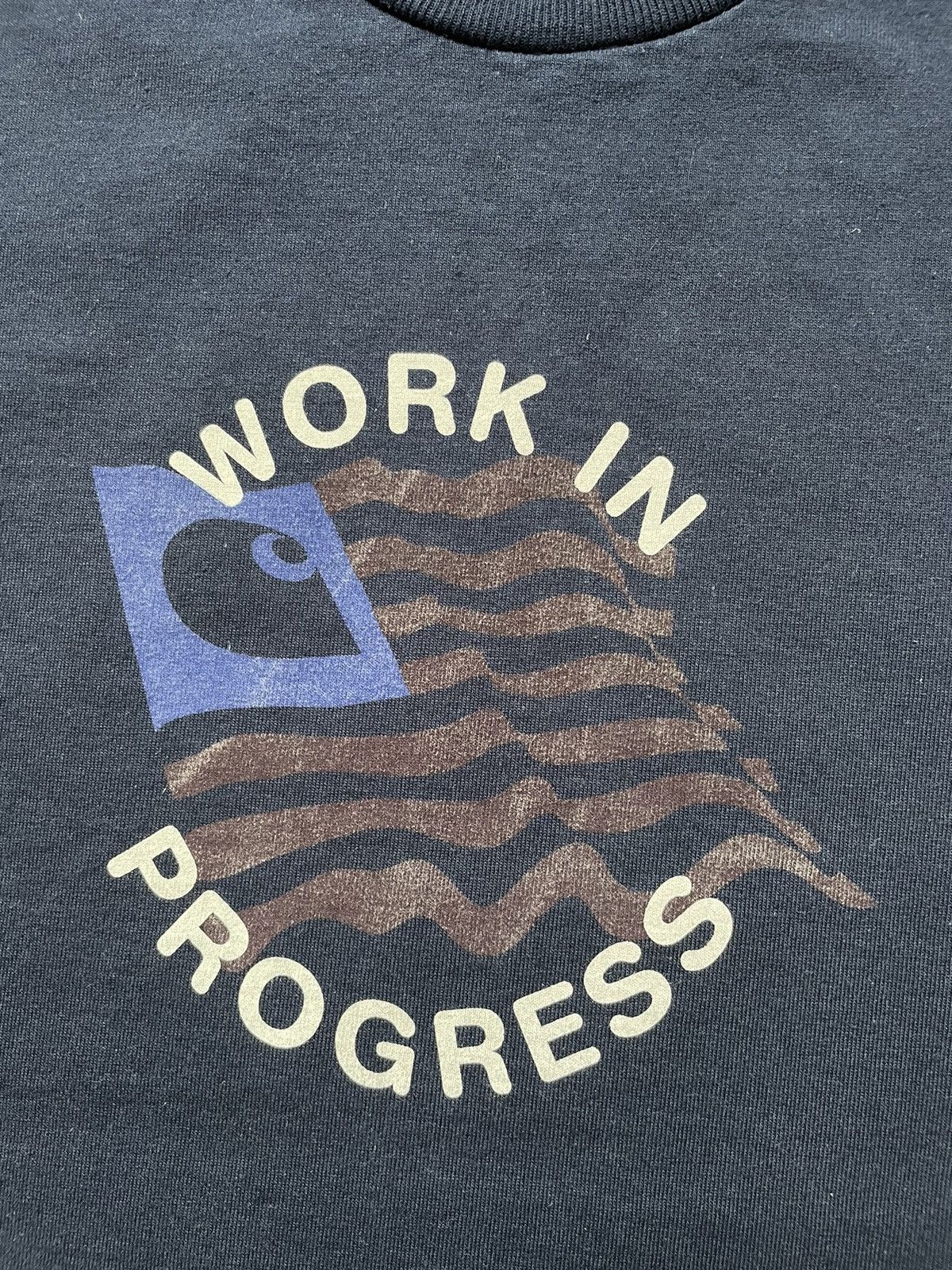 Carhartt × Carhartt Wip Y2K Vintage Carhartt WIP Bigo Logo Usa Tee Navy Retro Hype Size US S / EU 44-46 / 1 - 3 Thumbnail