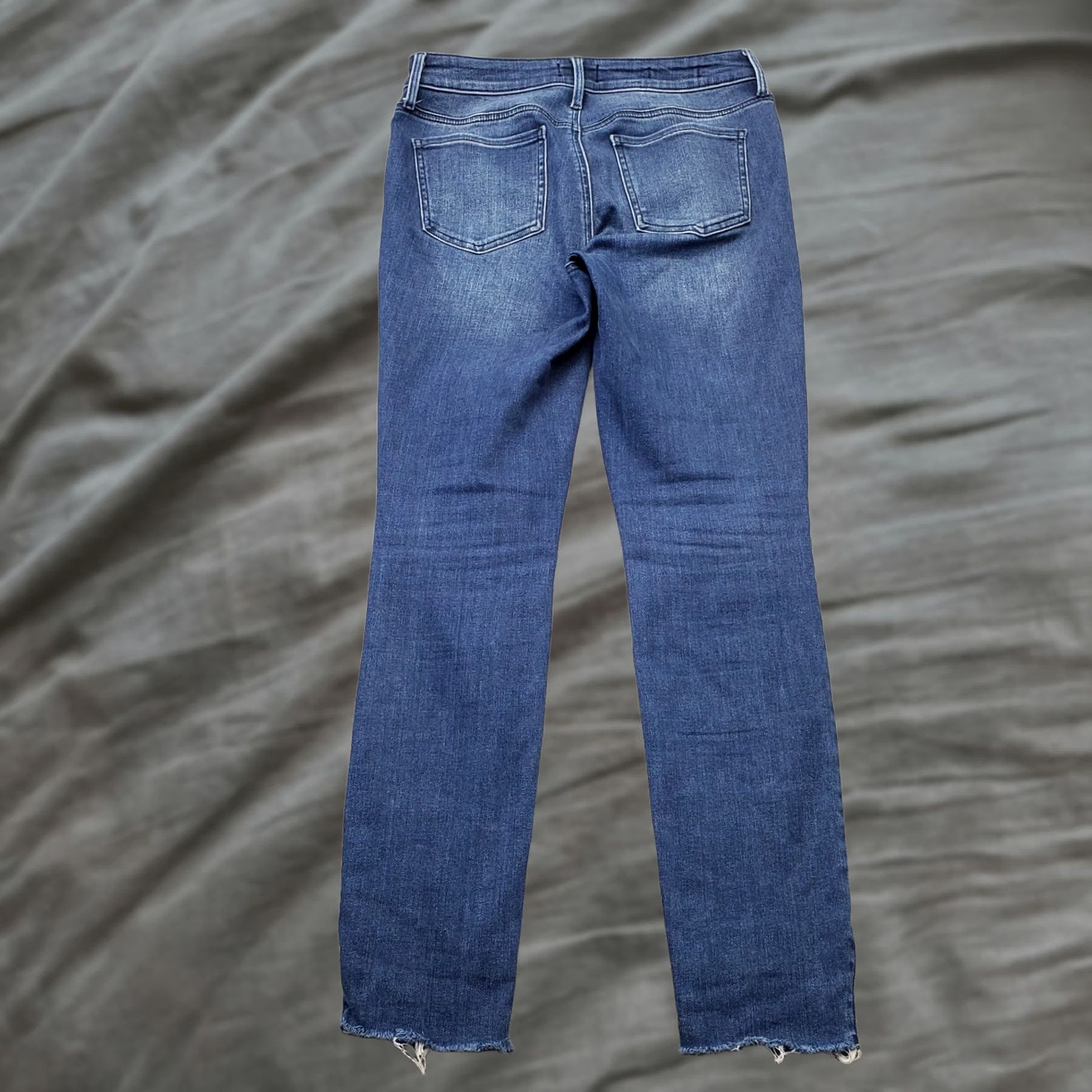 NYDJ NYDJ Ami Skinny Jeans Womens 4 Blue Denim Stretch Faded Boho Raw Hem Whiskered Jeans Women 4 Blue Denim Skinny NYDJ Ami WW Menz Size 27" / US 4 / IT 40 - 1 Thumbnail