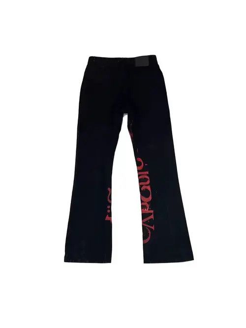 Jean Handmade monogrammed Y2K punk micro flare jeans Size US 28 / EU 44 - 5 Thumbnail