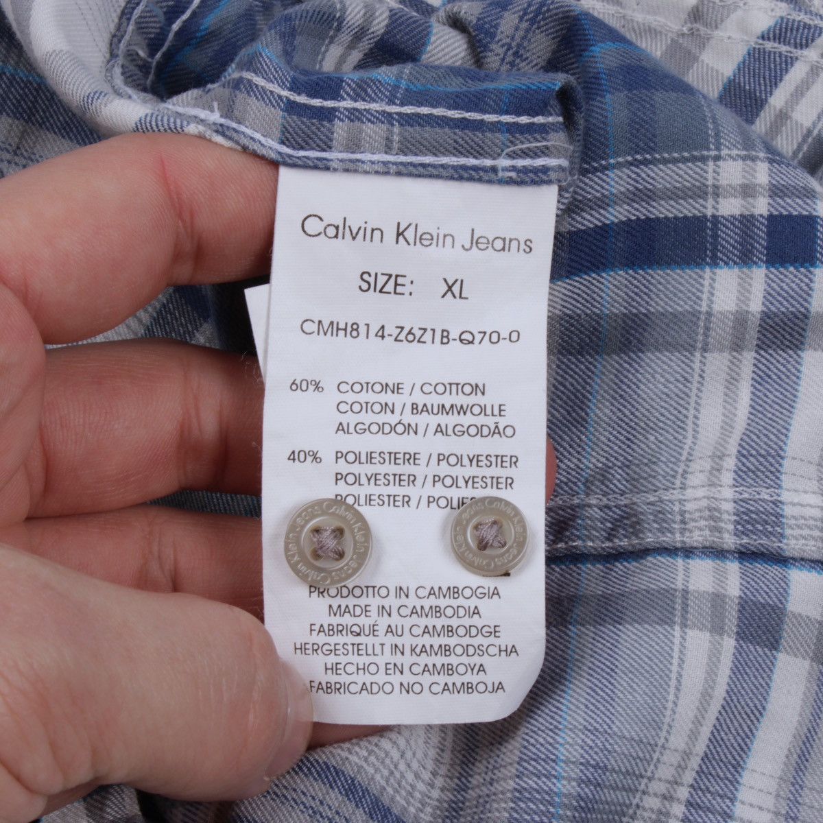 Calvin Klein × Designer CKJ Calvin Klein Jeans Lightweight Long Sleeve Plaid Shirt Size US XL / EU 56 / 4 - 16 Thumbnail