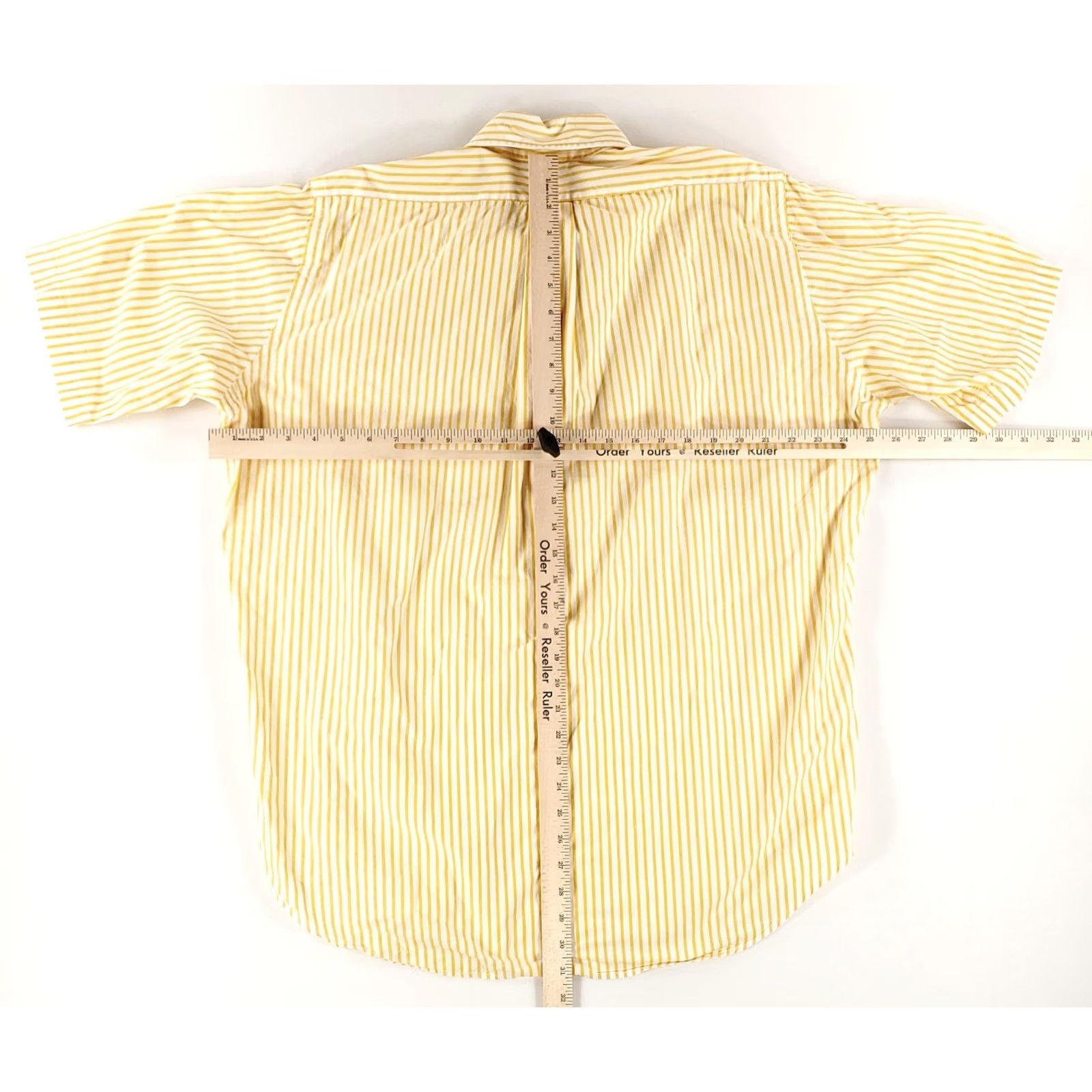 Brooks Brothers VINTAGE Brooks Brothers Button Down Short Sleeve Shirt Striped Mens L Made USA Yellow Shirt Size US L / EU 52-54 / 3 - 6 Thumbnail