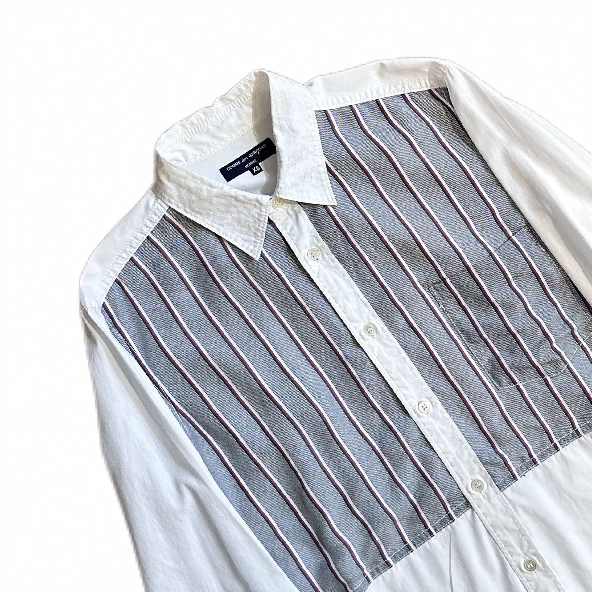 Comme des Garcons Comme Des Garcons Homme Striped Panel Shirt XS Japan Size US XS / EU 42 / 0 - 3 Thumbnail