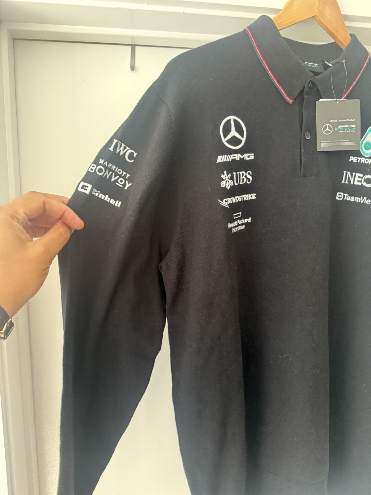 Mercedes-Benz Men's Black Mercedes-AMG Petronas F1 Team 2024 Polo XXL Size US XXL / EU 58 / 5 - 3 Thumbnail