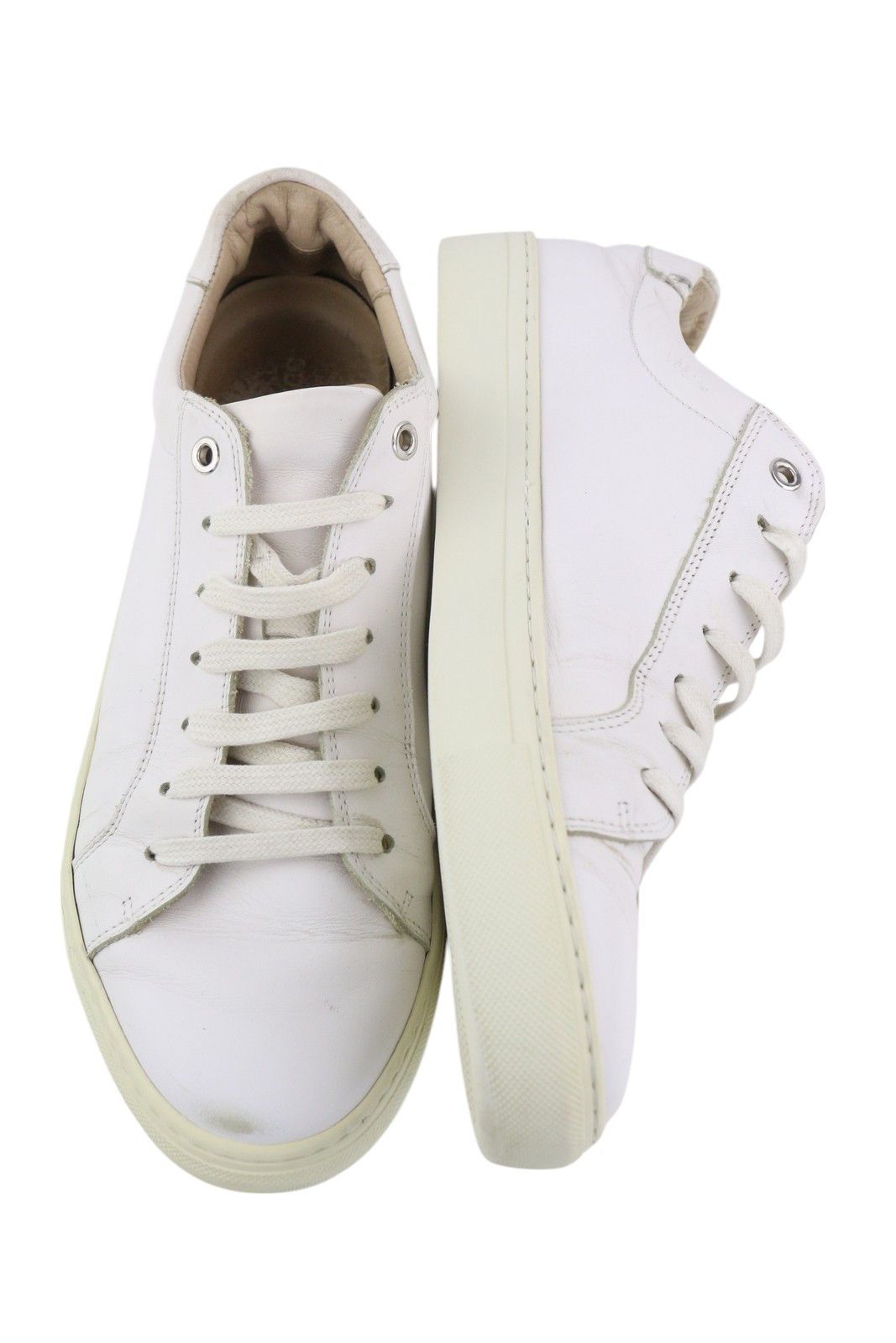 Suitsupply FW1404 EU42 White Leather Almond Toe Sneakers 83574 Size US 9 / EU 42 - 5 Thumbnail