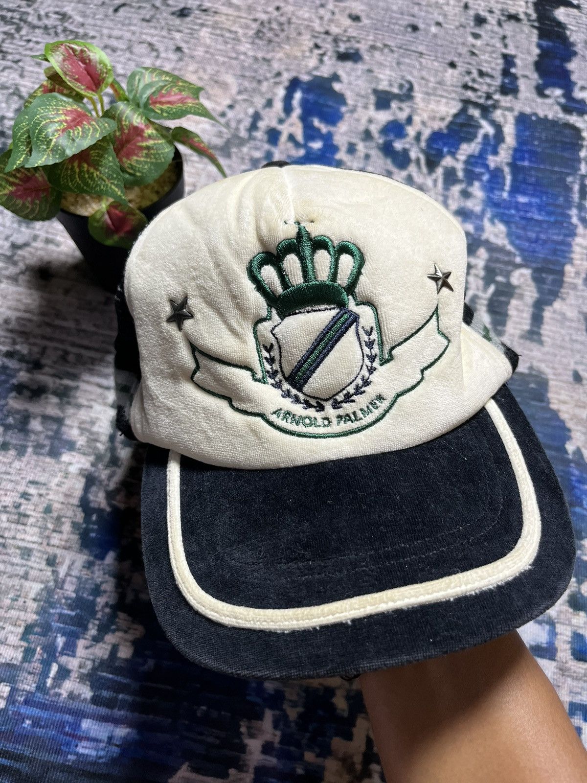 Vintage 🔥Vintage Arnold Palmer Velvet Trucker Hats Size ONE SIZE - 1 Thumbnail