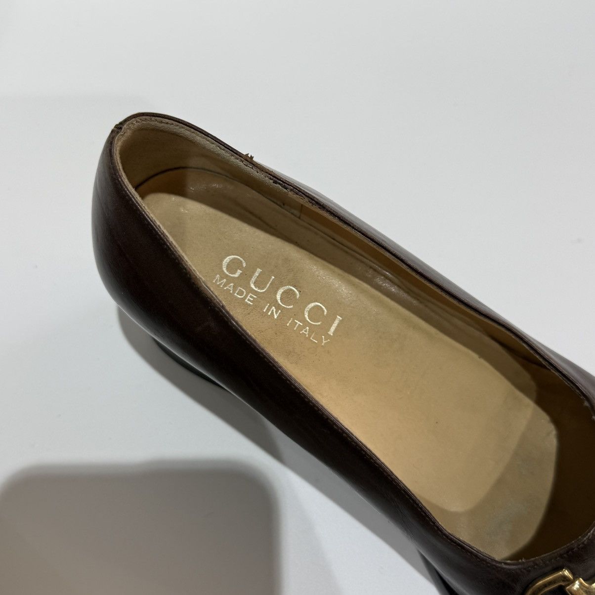 Gucci Vintage Gucci Horsebit Loafer Pumps - Dark Brown Leather Size US 6.5 / IT 36.5 - 4 Thumbnail