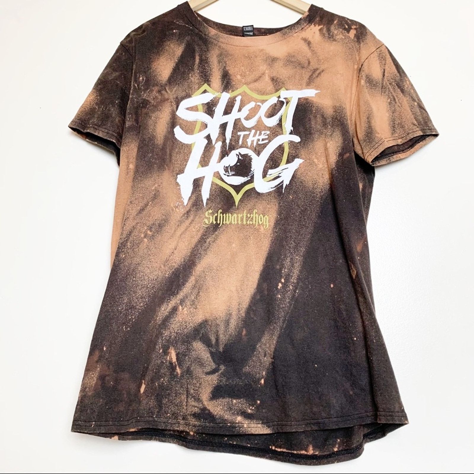 Anvil Shoot the Hog Black Tie Dye Graphic Tee Unisex Size Medium Size M / US 6-8 / IT 42-44 - 1 Thumbnail