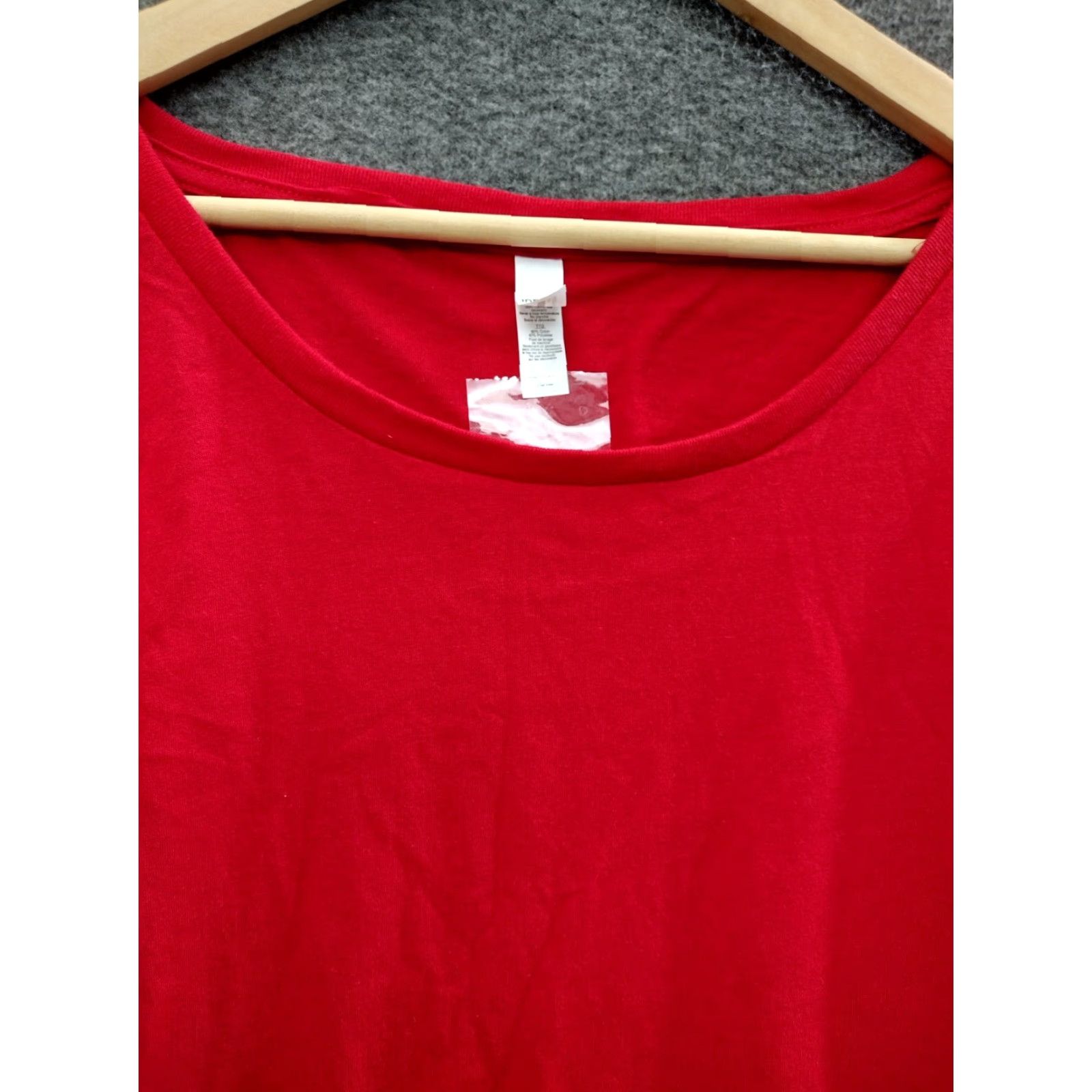 IDEA Ideal T-Shirt Women’s XXL Red Short Sleeve Round Neck Cotton Blend Jersey Basic Solid Casual Womens Size XXL / US 16-18 / IT 52-54 - 3 Thumbnail