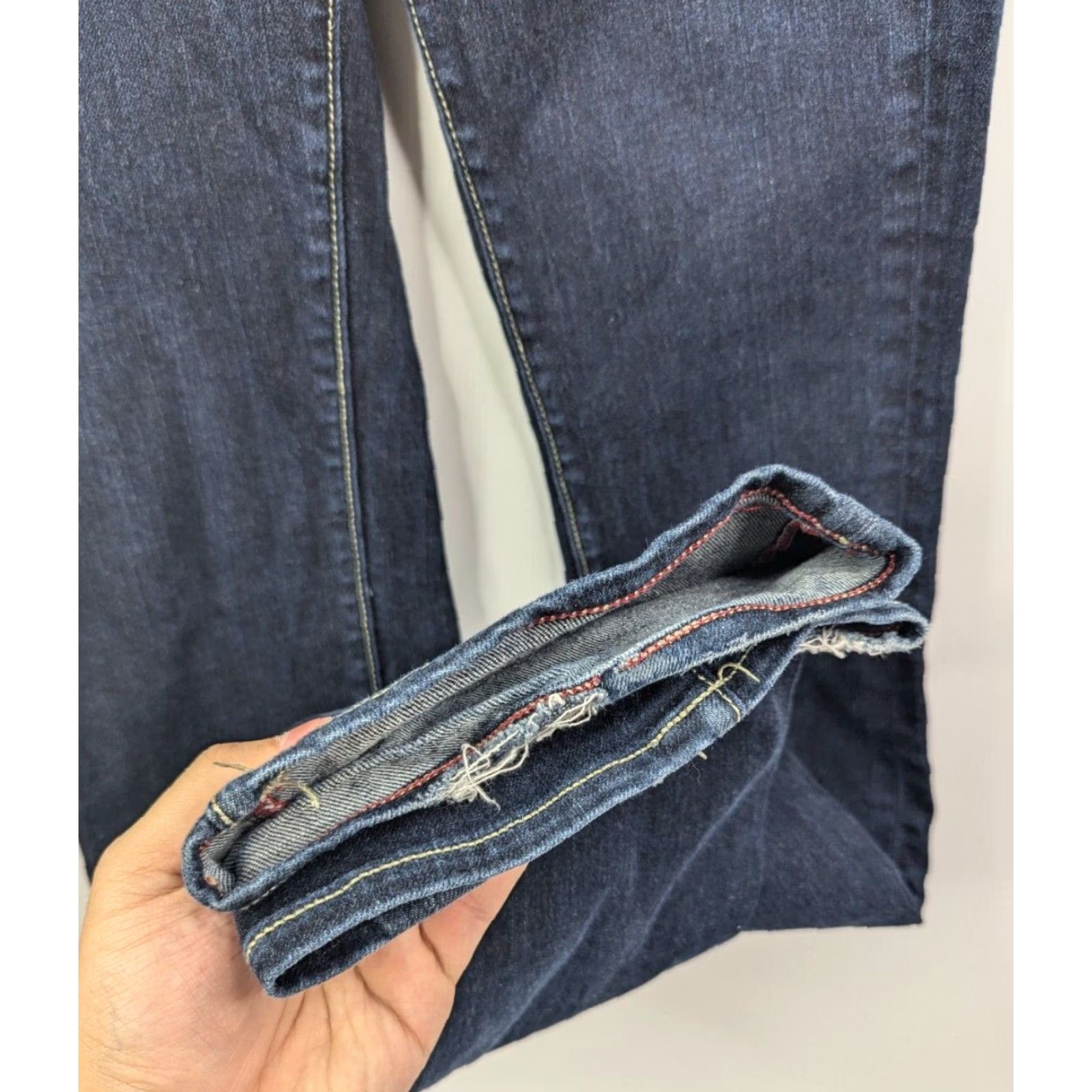 Hard Tail VINTAGE Hard Tail Cathy Flared Jeans Womens 26 Blue Denim Low Rise Y2K Style Made In USA Size 26" / US 2 / IT 38 - 2 Thumbnail