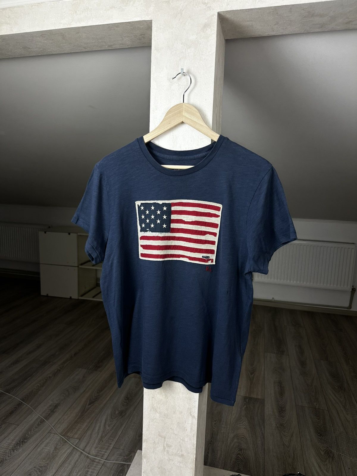 Other VINTAGE Y2K POLO RALPH LAUREN USA FLAG TEE Size US XL / EU 56 / 4 - 1 Thumbnail