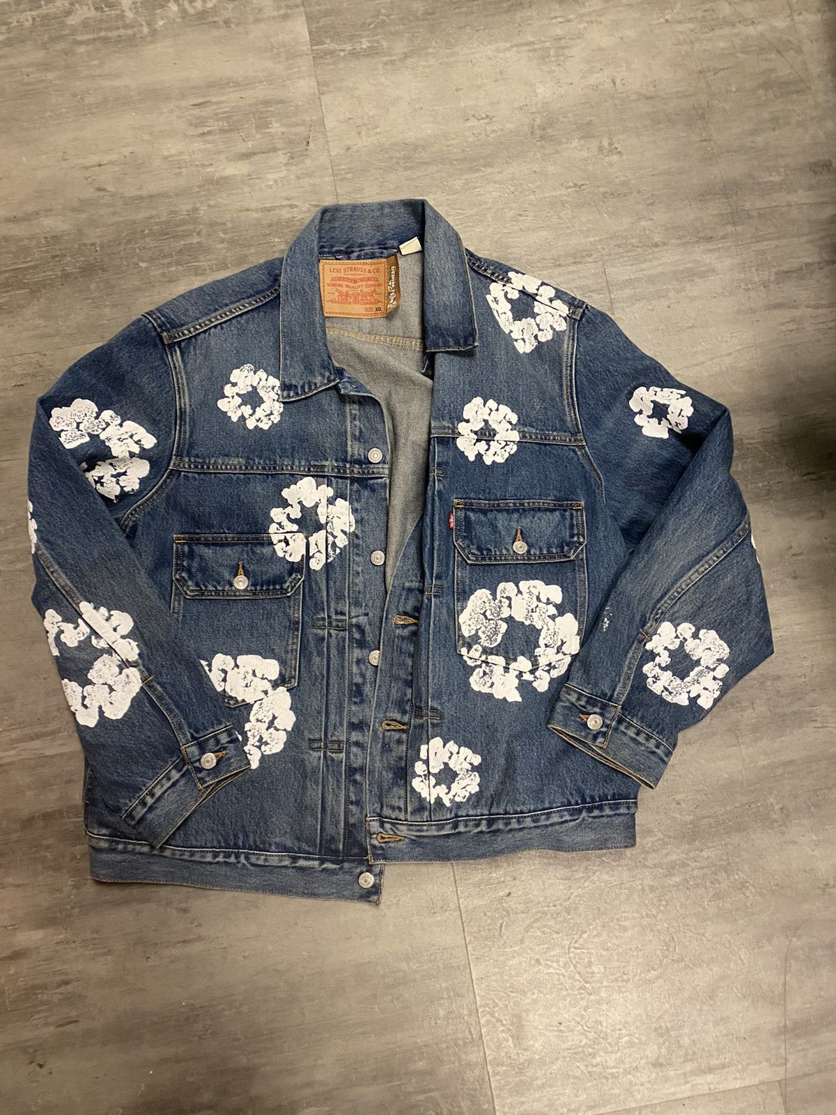 image of Denim Tears Jacket Pre Owned Light Blue XL Pre Owned, Men's (Size 2XL)