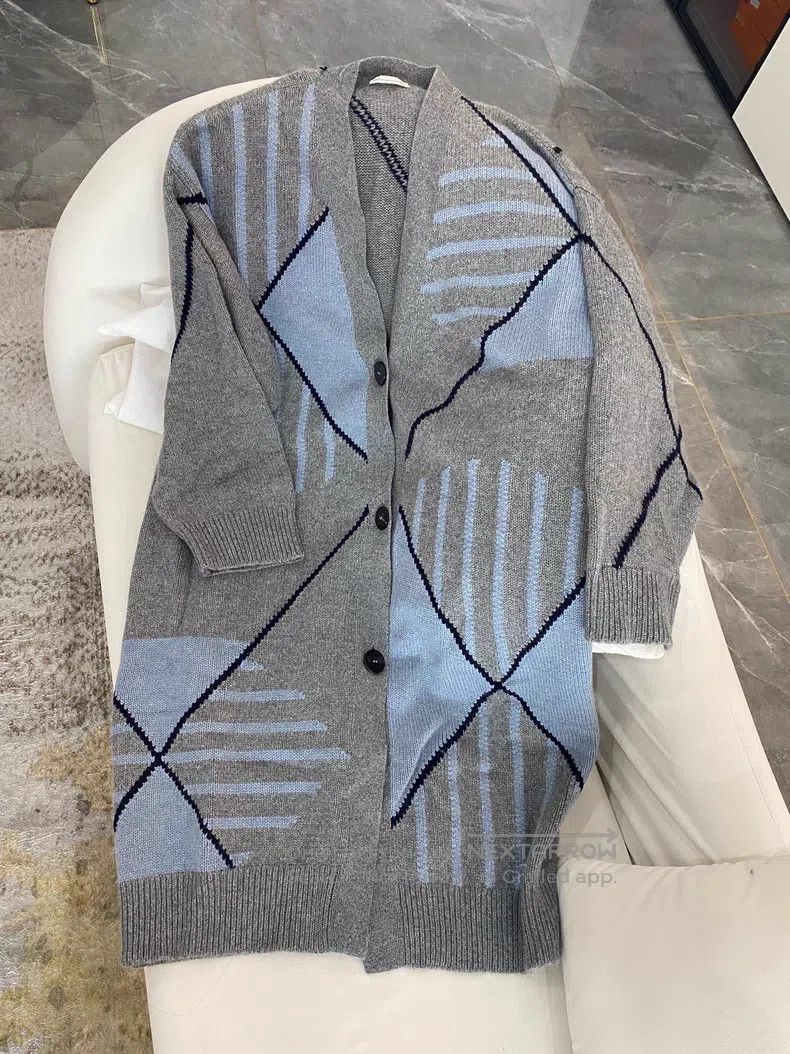 Hermes Hermes Blue-Grey Cashmere Sweater Cardigan Size XS / US 0-2 / IT 36-38 - 1 Thumbnail