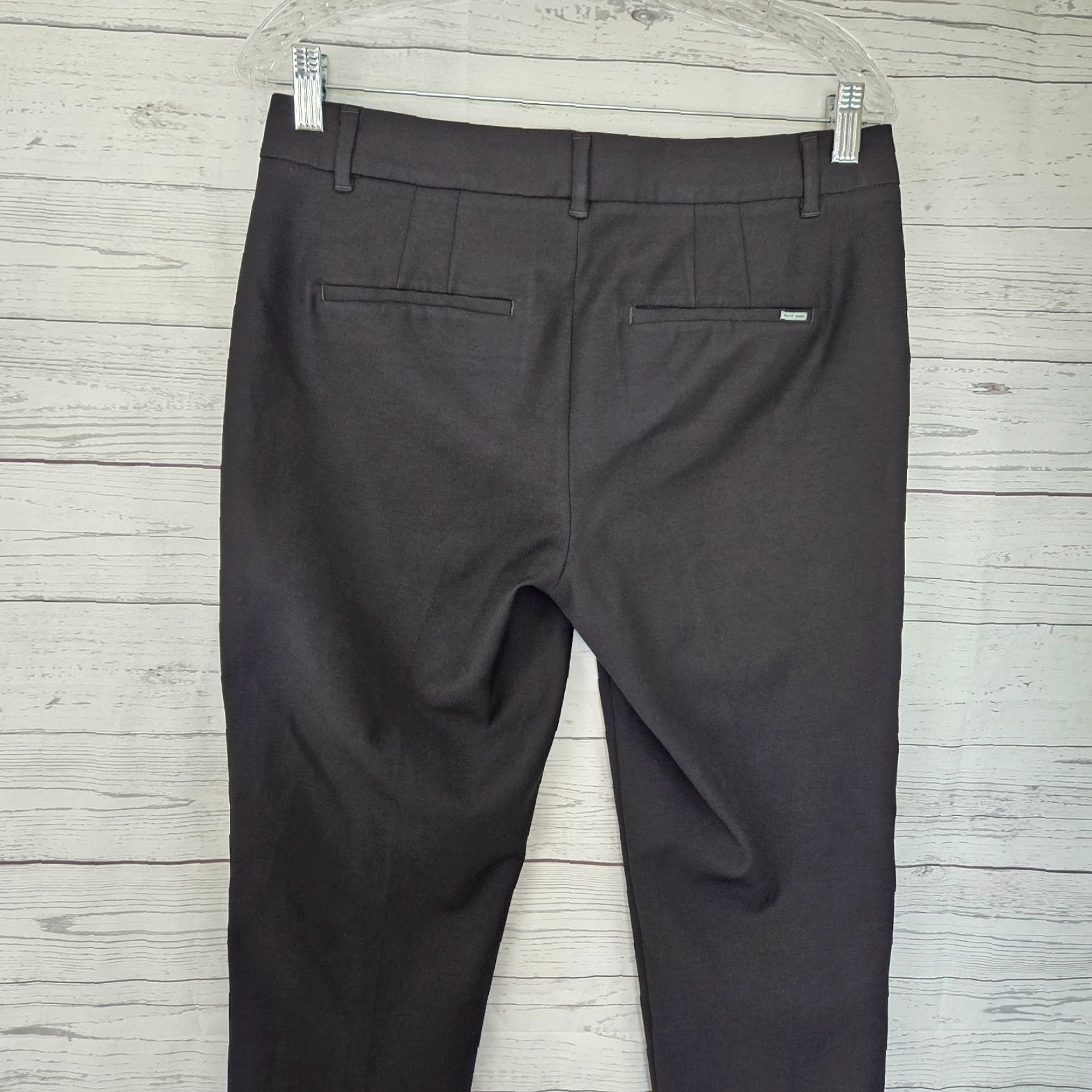 White House Black Market White House Black Market Womens Slim Ankle Pants Sz 6 Black Cotton Blend Slimming Flat Front Rise 9" Inseam 27" Size 28" / US 6 / IT 42 - 5 Thumbnail