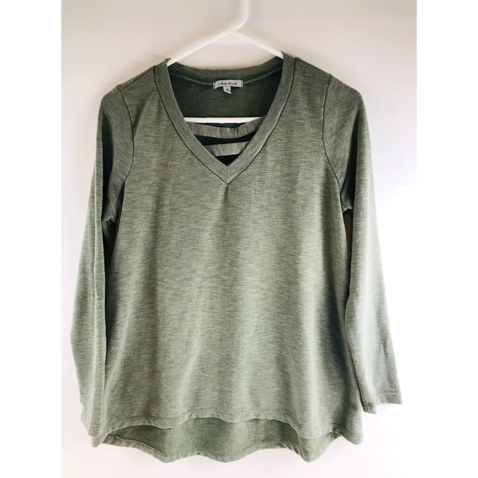 Vintage White Birch Shirt Women's Size Small Green V-neck Long Sleeve Size S / US 4 / IT 40 - 2 Thumbnail