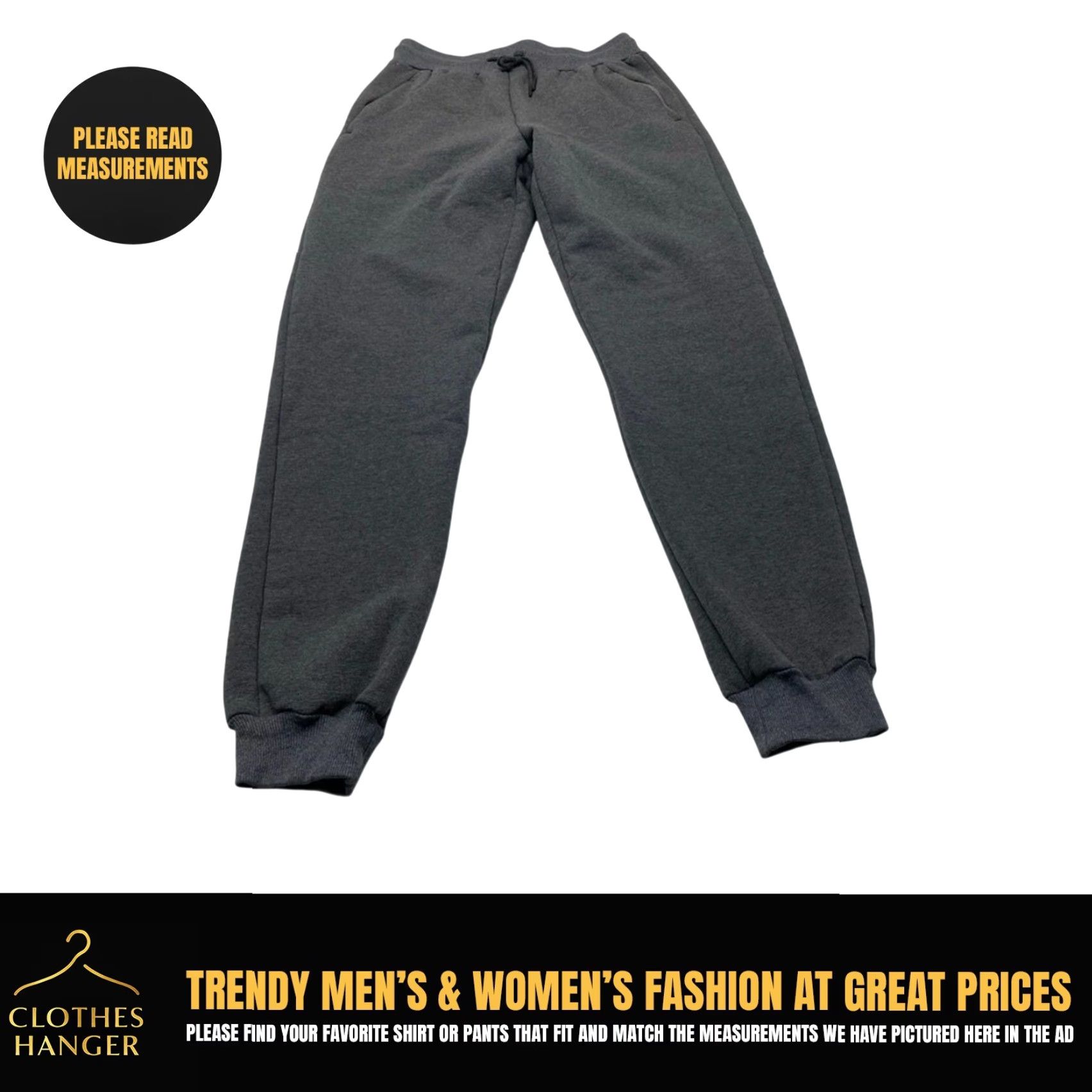 Vintage VINTAGE not - ignore; Original is not vintage. Title: Sevego Sherpa Lined Sweat Pants Mens Large Gray Pockets Drawstring WARM 8488 NWT Size US 33 - 2 Thumbnail