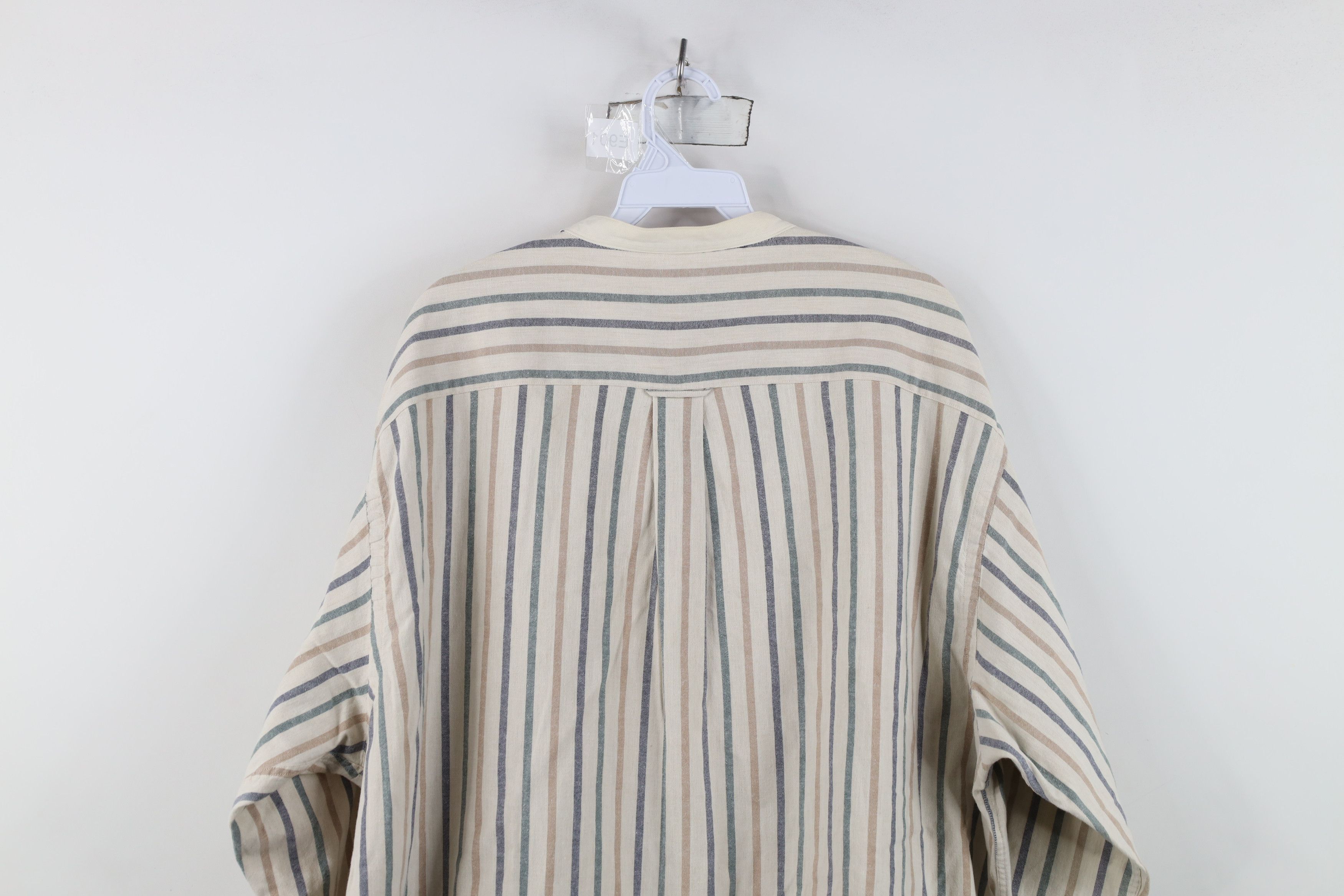 Nautica Vintage 90s Nautica Striped Band Collar Button Shirt Cotton Size US XL / EU 56 / 4 - 13 Thumbnail