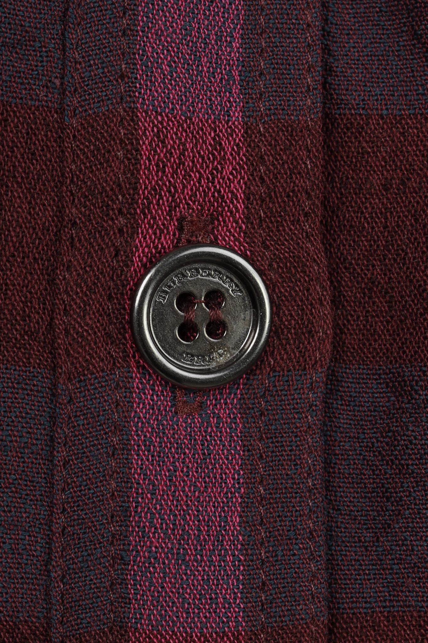 Burberry Burberry Brit Burgundy Check Ruffle-Trim Long-Sleeve Dress Size S / US 4 / IT 40 - 9 Thumbnail