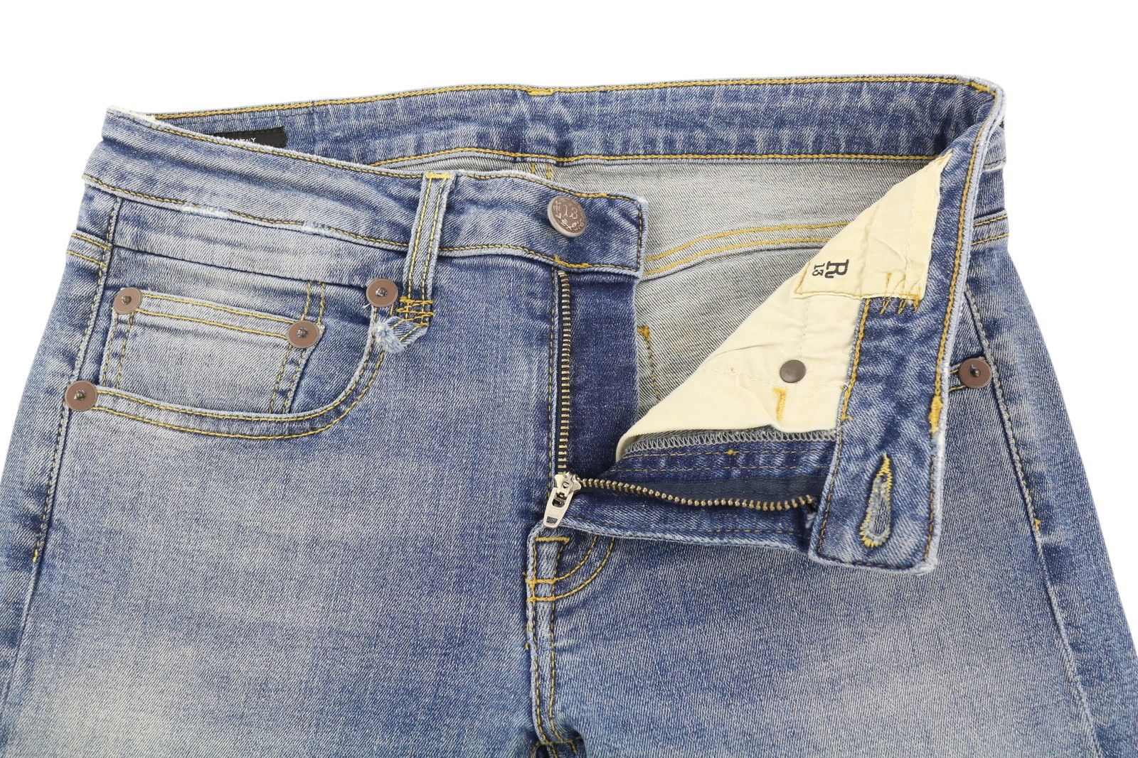 R13 BOY STRAIGHT RIPS 27 Carlton Distress Ankle Blue 85449 Size 27" / US 4 / IT 40 - 4 Thumbnail