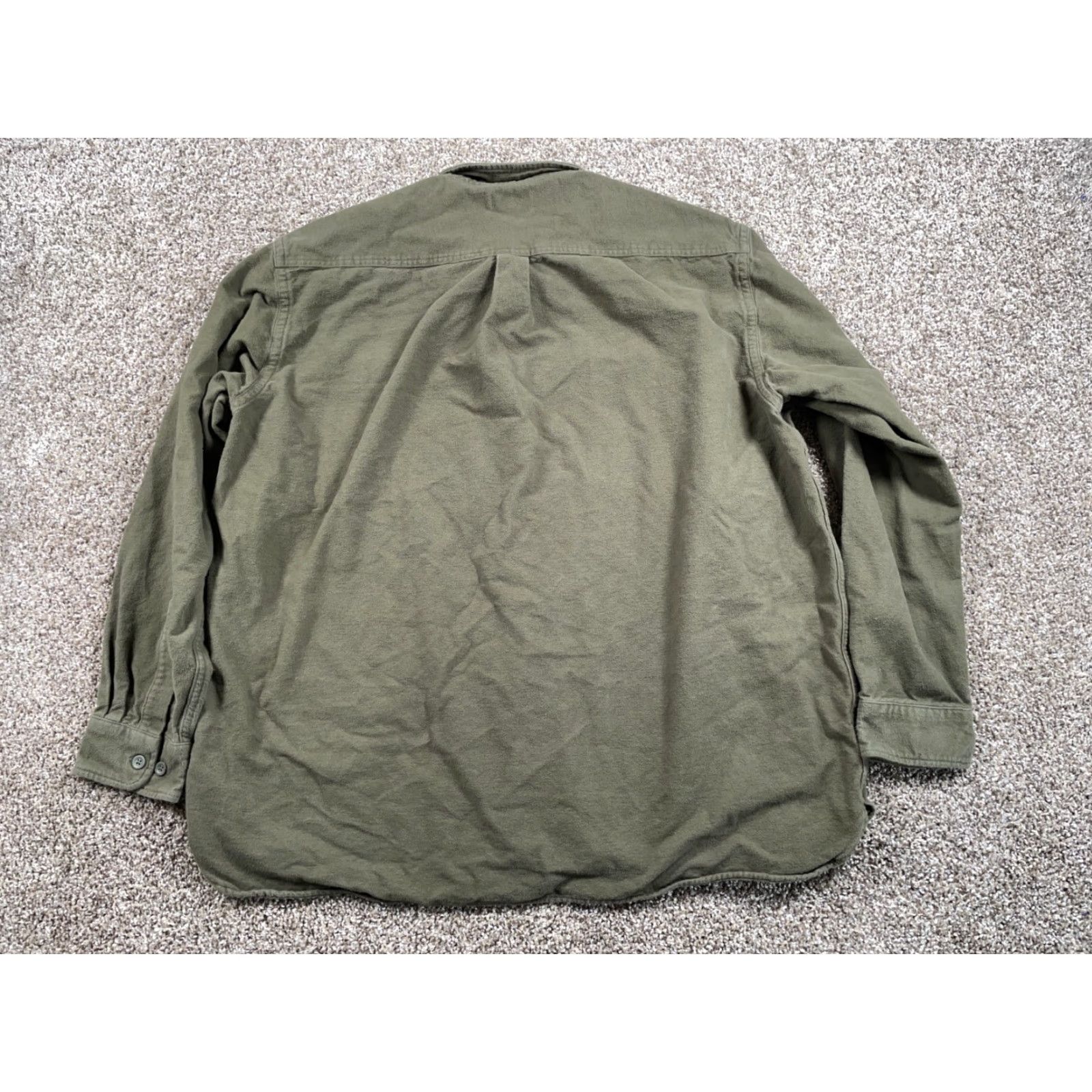 Vintage L.L. Bean Shirt Men's 2XL Chamois Flannel Olive Green Heavyweight Workwear MT03 Size US XXL / EU 58 / 5 - 2 Thumbnail
