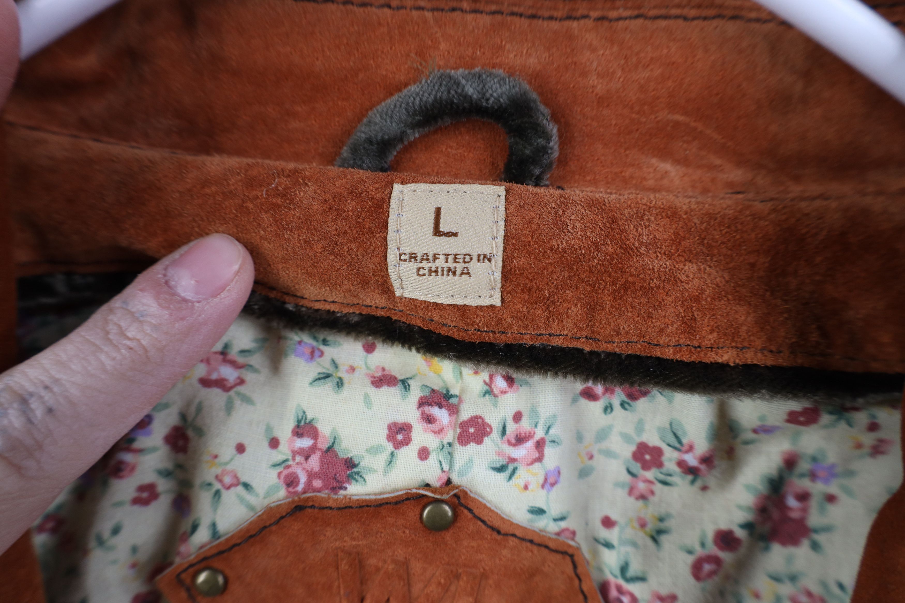 Vintage Vintage 90s Streetwear Suede Leather Jacket Burnt Orange Size L / US 10 / IT 46 - 9 Thumbnail